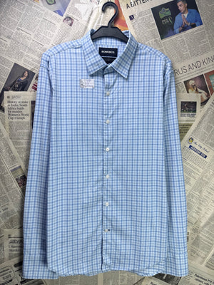 Bonobos® Medium | Chest: 21.5" | Blue Check | Performance Shirt | Nylon - Spandex | 3546 - Genuine Maal
