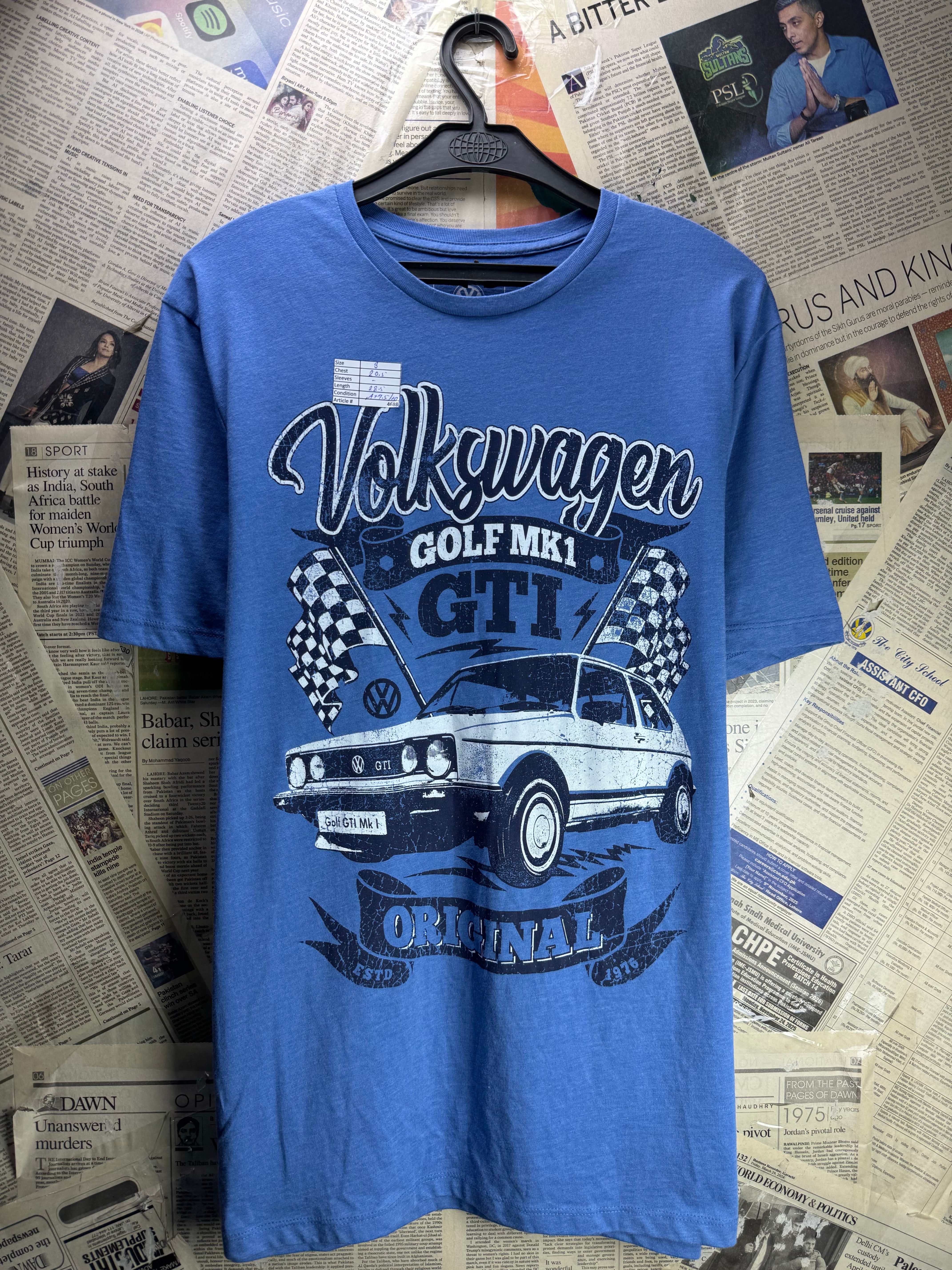 Volkswagen® Small | Chest: 20.5" | Blue | T-Shirt | Poly - Catton | 4688 - Genuine Maal