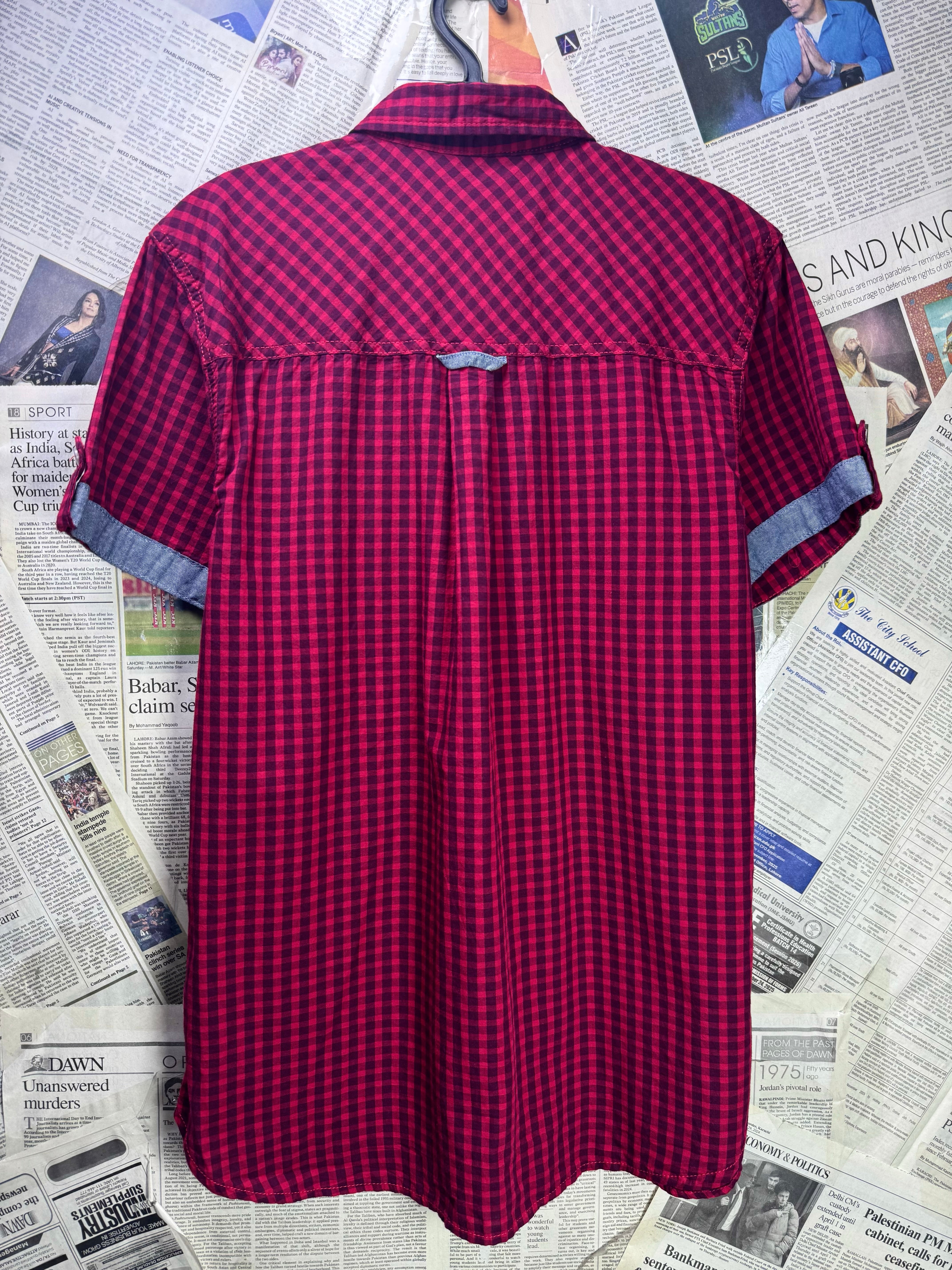 Lee Cooper® Small | Chest: 20.5" | Red Check | Shirt | 3525 - Genuine Maal