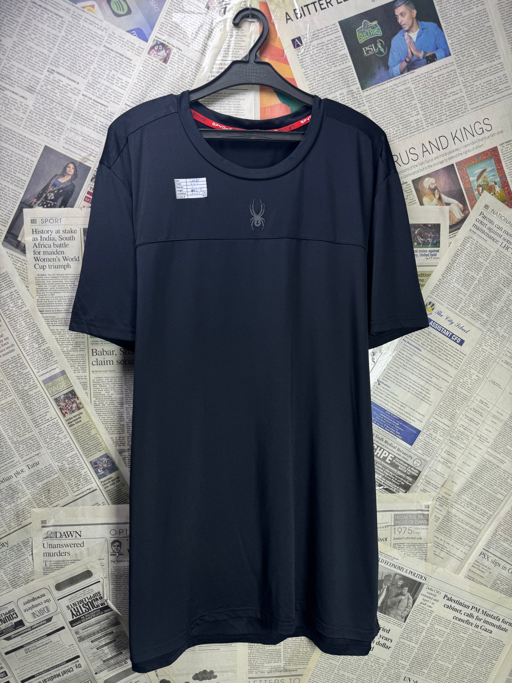 Spyder® Large | Grey | Chest: 23.5" | Gym T-Shirt | 3526 - Genuine Maal