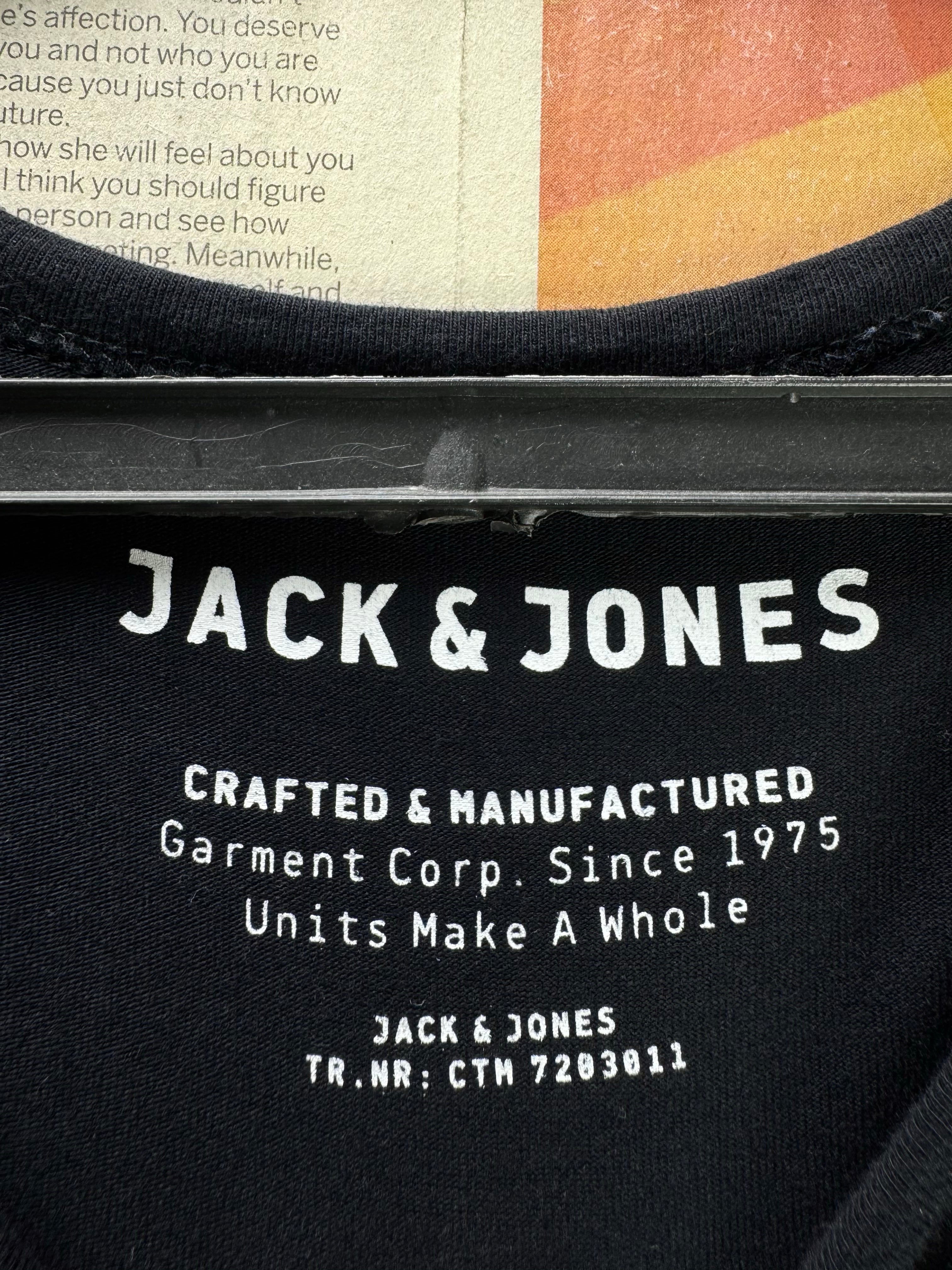 Jack&Jones® Small | Chest: 21" | Black | T-Shirt | Cotton - Elastane | 4678 - Genuine Maal