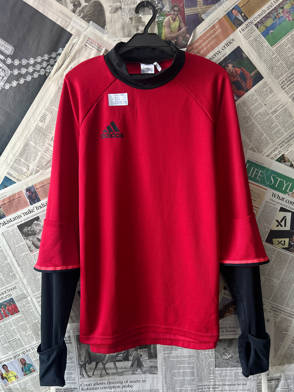 Adid*s® Medium | Chest: 22 | Red | High Neck Sweat Shirt | 478 - Genuine Maal