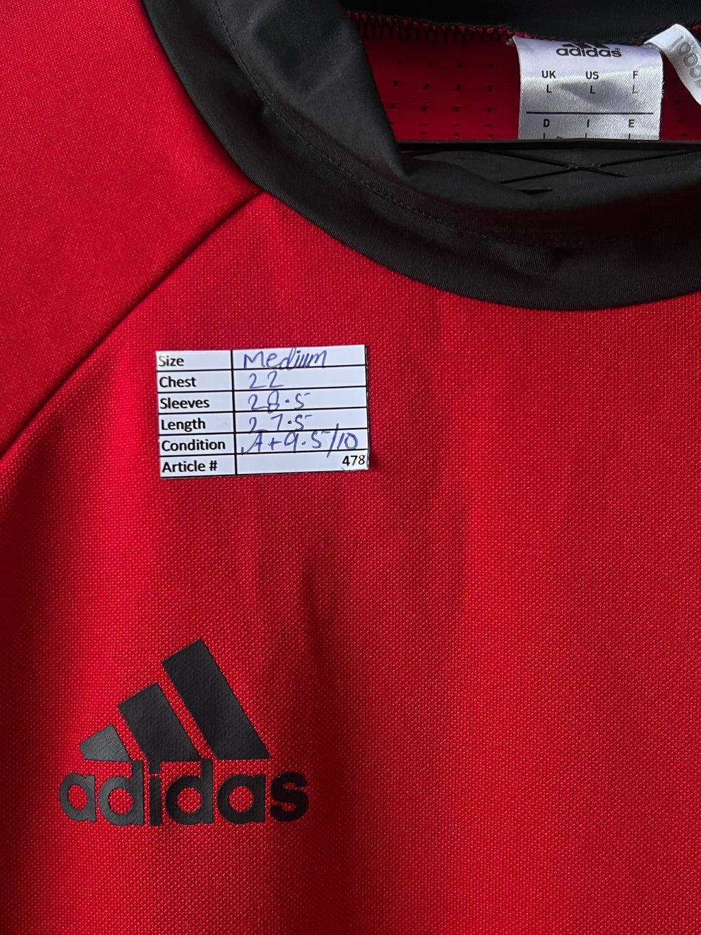 Adid*s® Medium | Chest: 22 | Red | High Neck Sweat Shirt | 478 - Genuine Maal