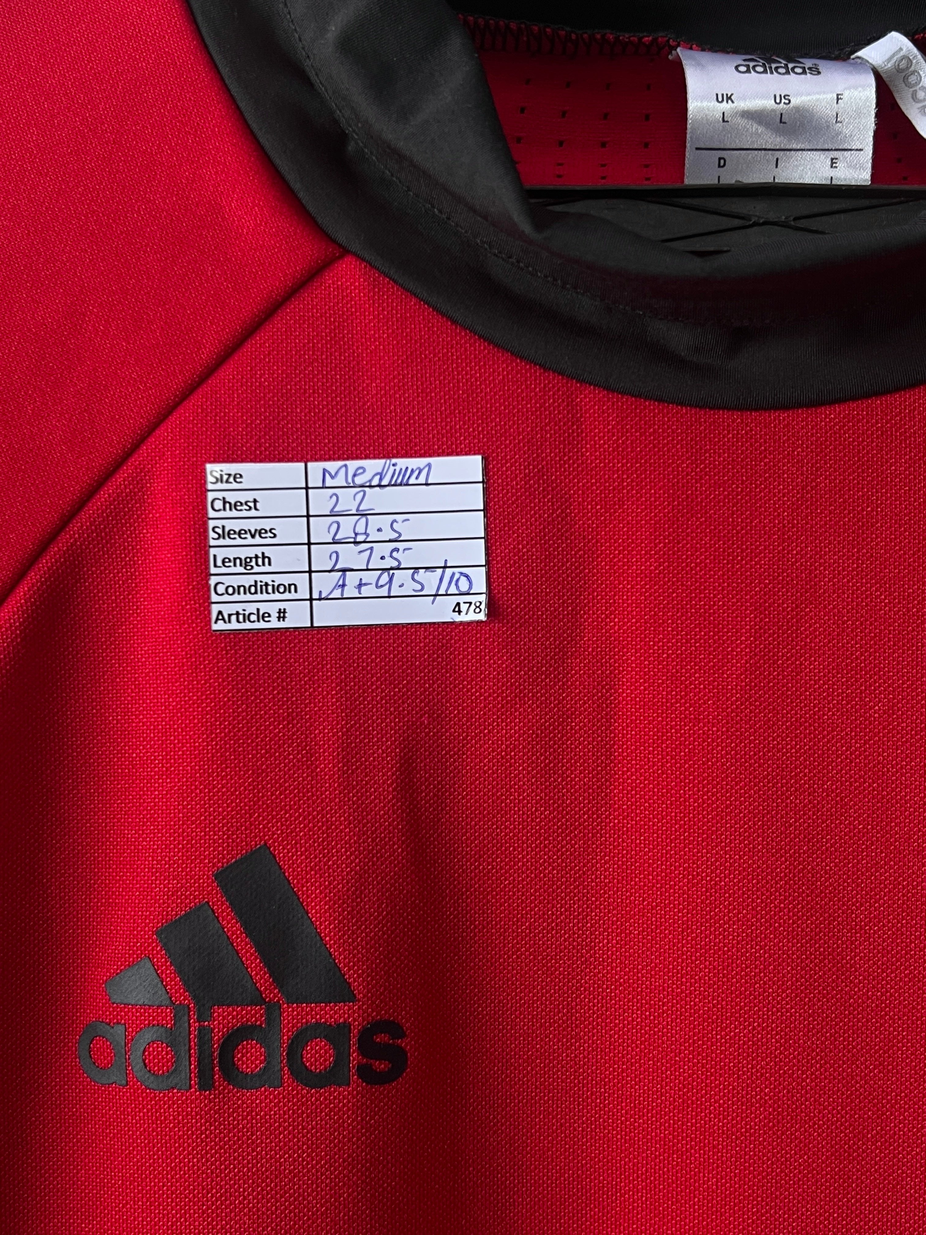 Adid*s® Medium | Chest: 22 | Red | High Neck Sweat Shirt | 478 - Genuine Maal