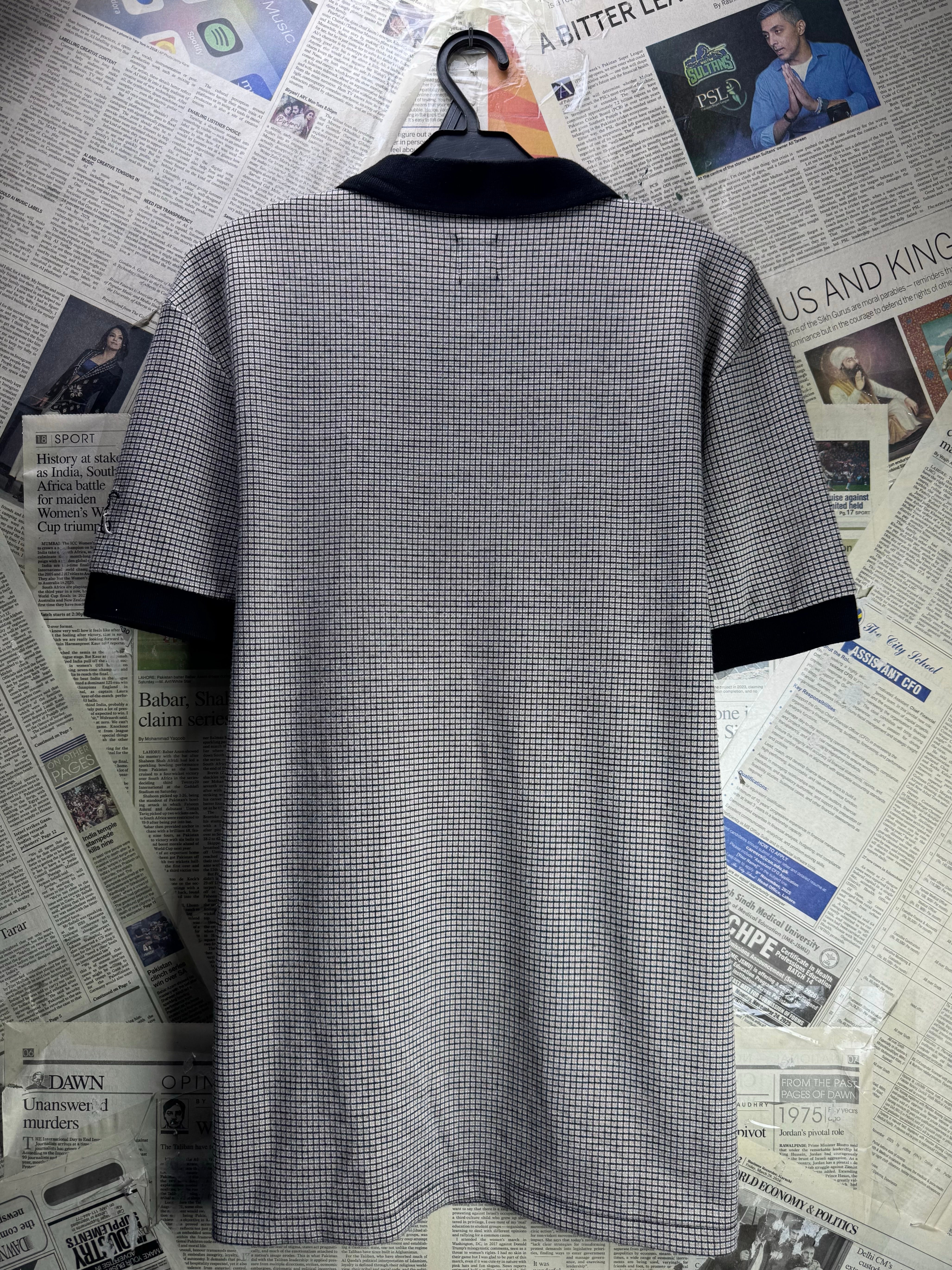 River Island® Small | Chest: 20.5" | Black | Polo Shirt | Cotton - Elastane | 4494 - Genuine Maal
