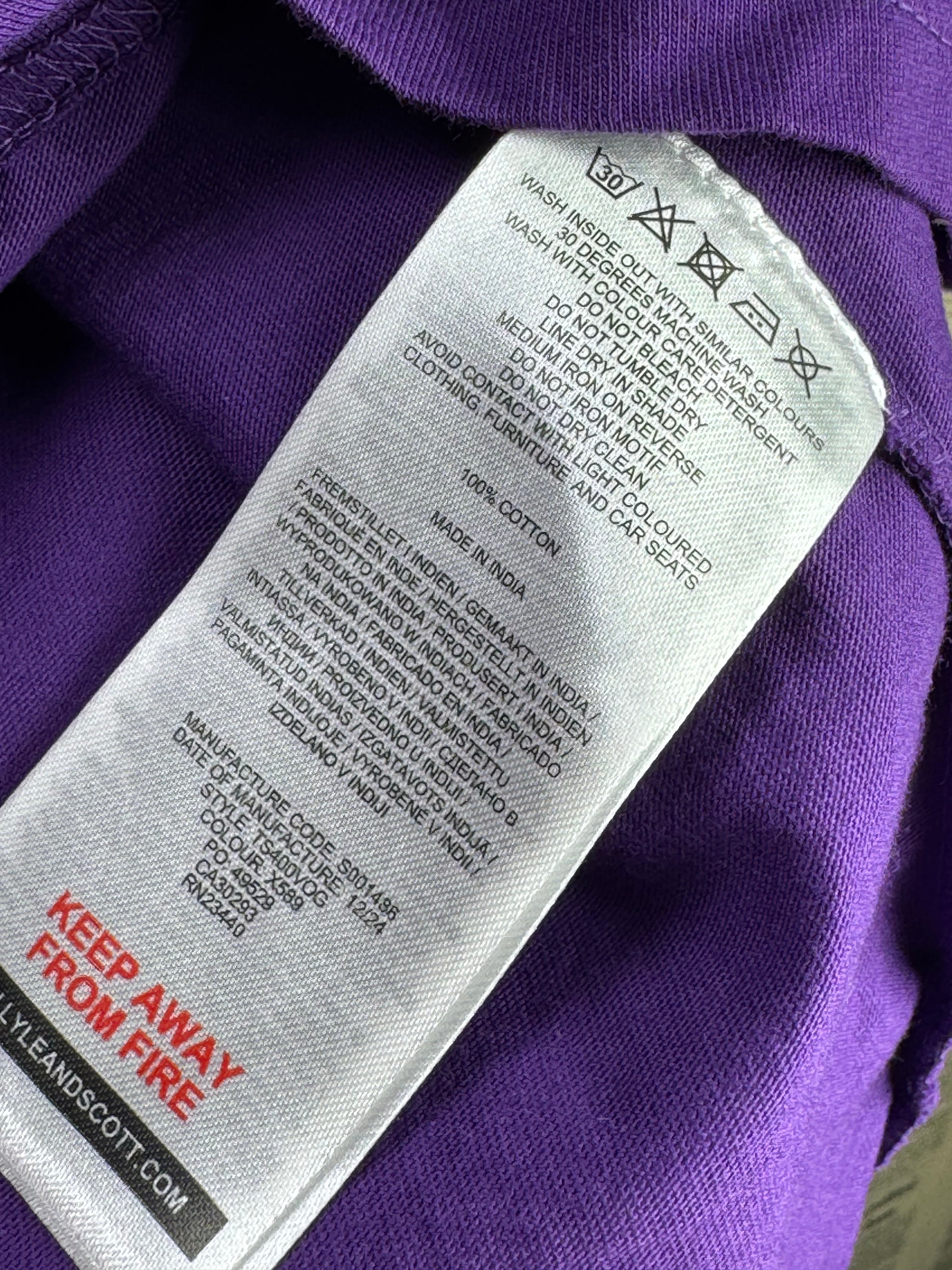 Lyle&Scott® Small | Chest: 21" | Purple | T-Shirt | Cotton | 4495 - Genuine Maal