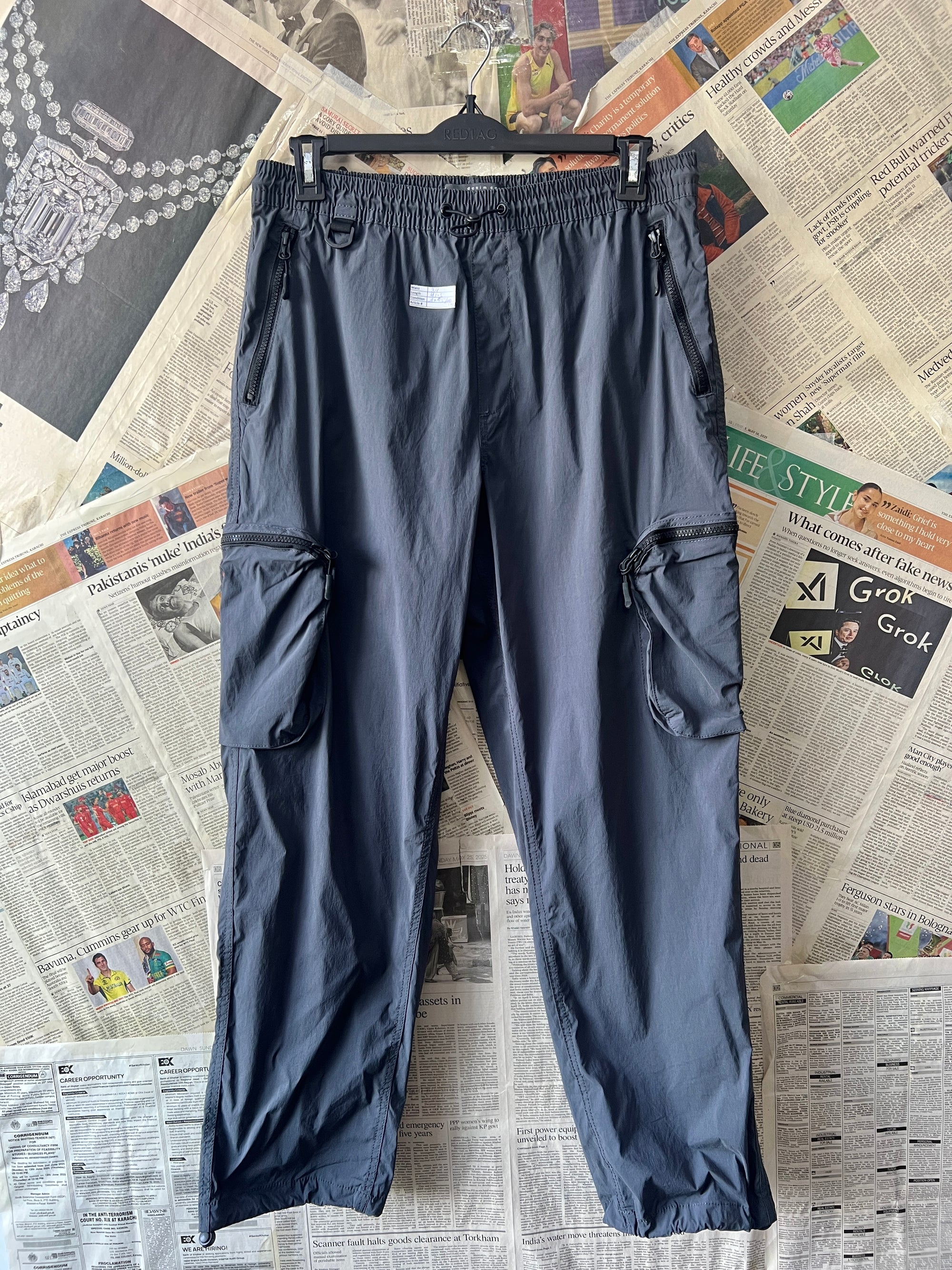Denim Co® Waist: 34" | Grey | Cargo Trousers | 1103 - Genuine Maal