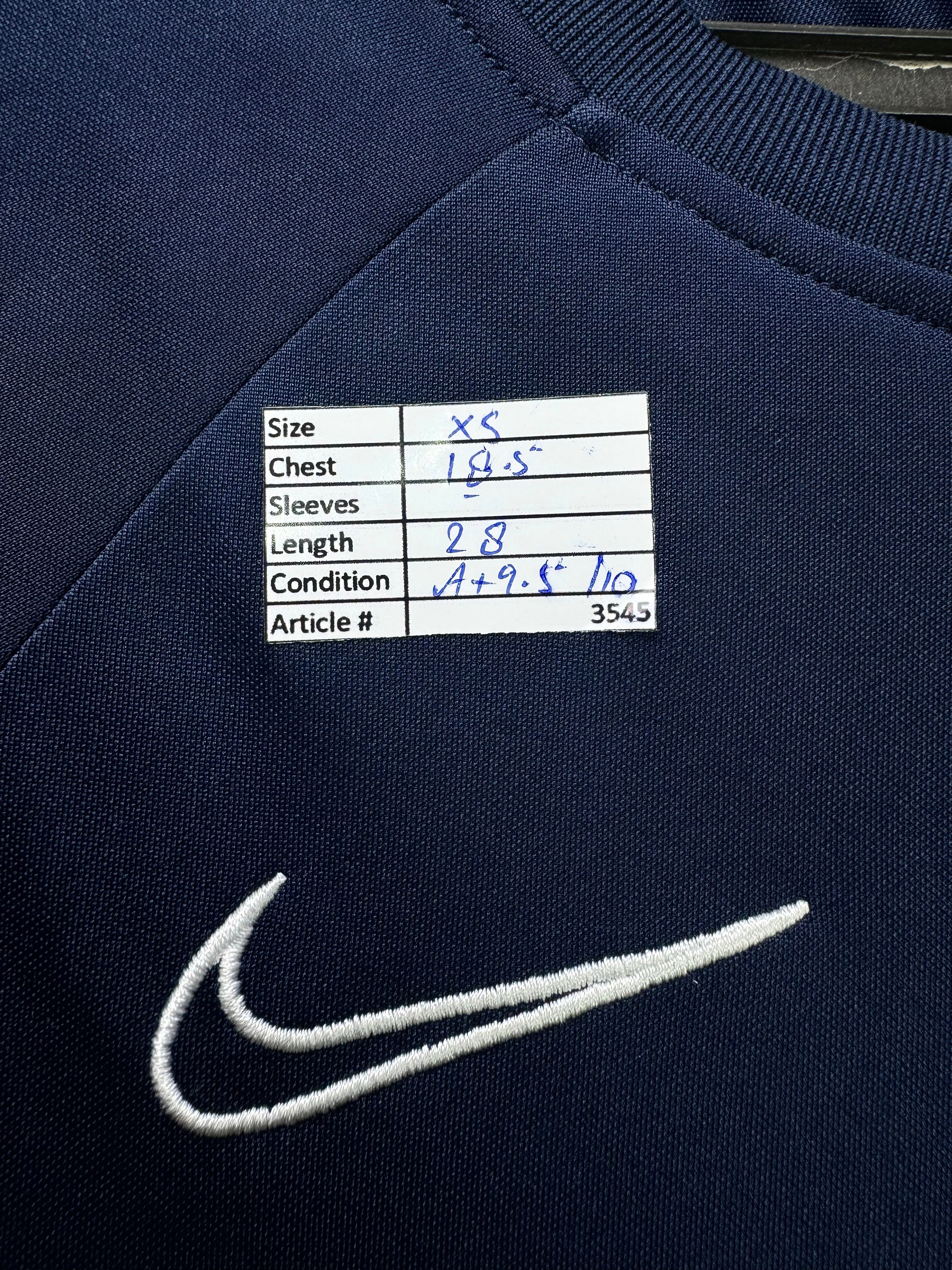 N*ke® XS | Chest: 18.5" | Navy Blue | Dri Fit Sports T-Shirt | Poly | 3545 - Genuine Maal