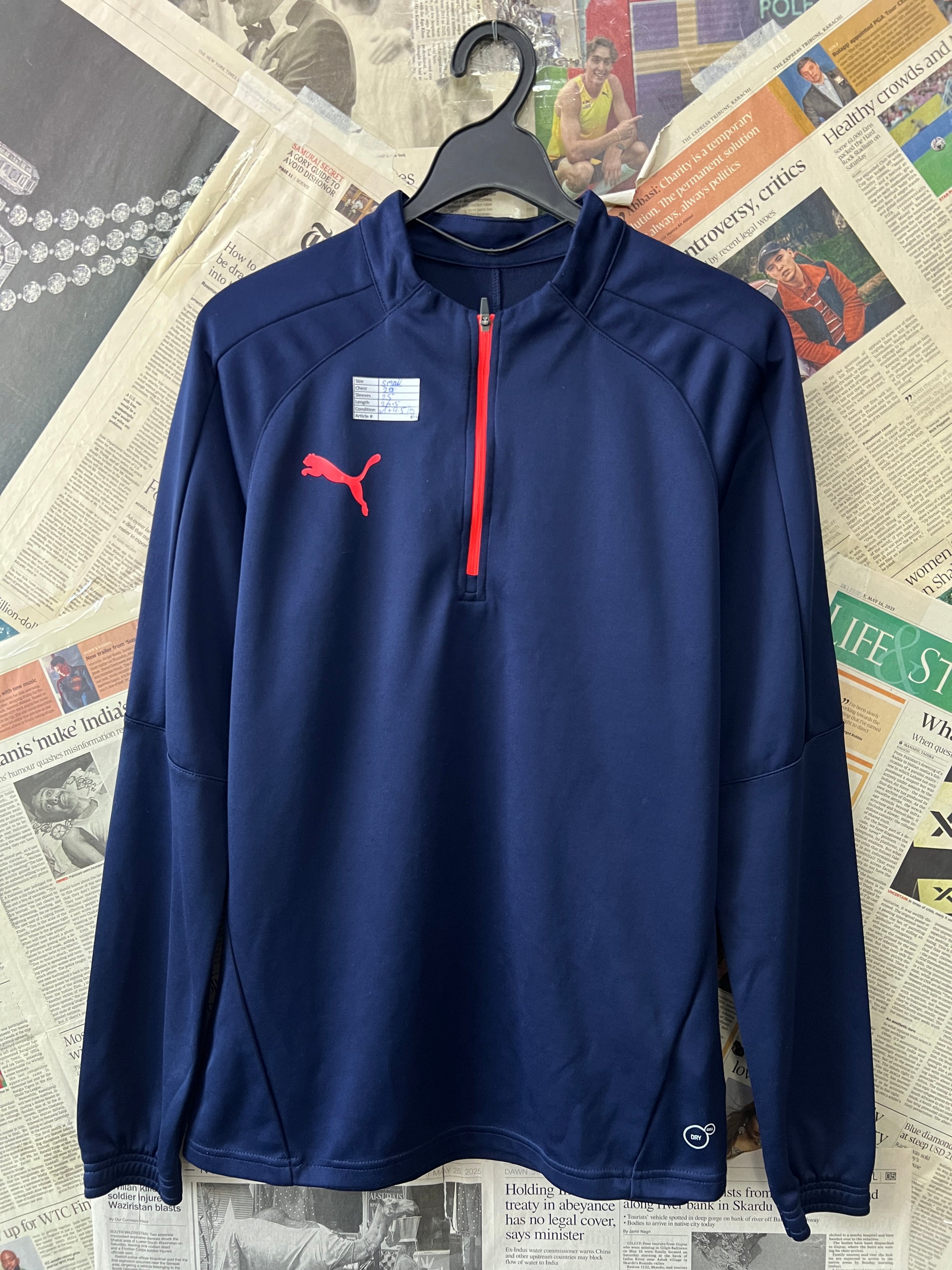 P*ma® Small | Chest: 20" | Blue | Quarter Zip Pullover | 818 - Genuine Maal