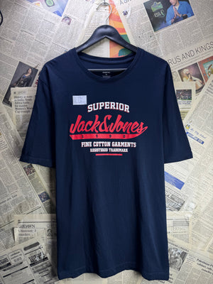 Jack&Jones® Large | Chest: 23.5" | Blue | T-Shirt | Cotton | 4921 - Genuine Maal