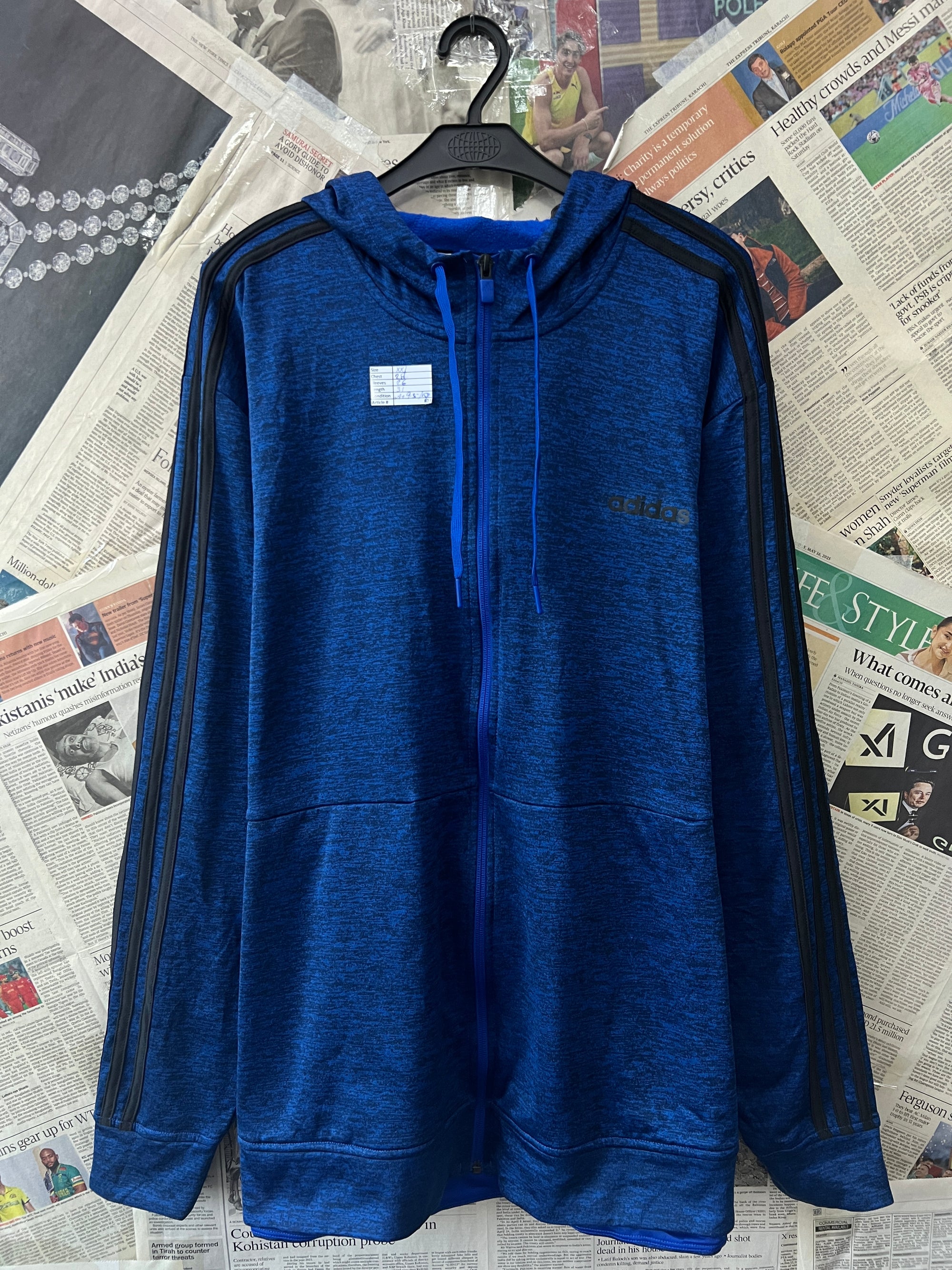 Adid*s® XXL | Chest: 28" | Royal Blue | Full Zip Hoodie | 823 - Genuine Maal