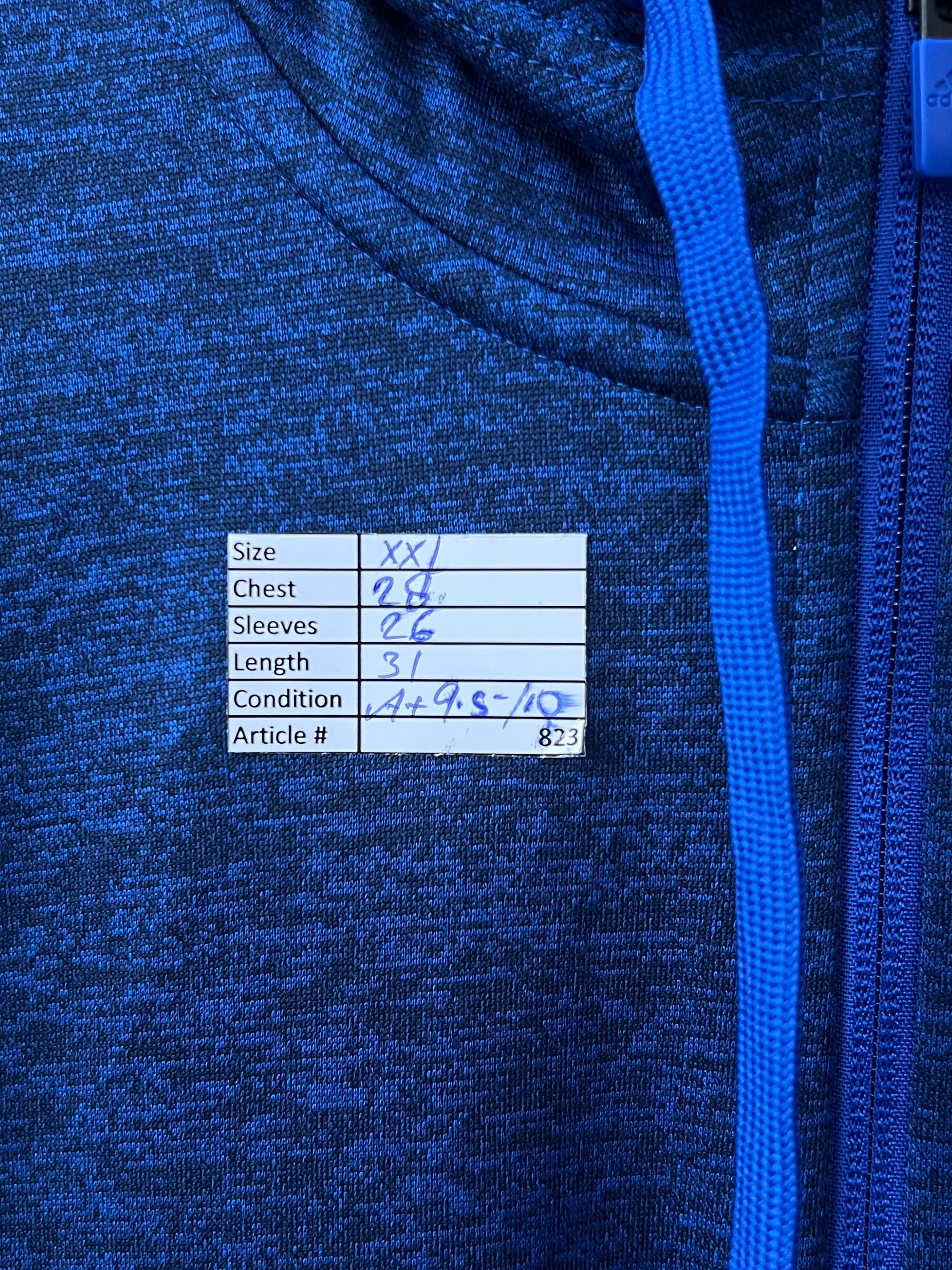 Adid*s® XXL | Chest: 28" | Royal Blue | Full Zip Hoodie | 823 - Genuine Maal