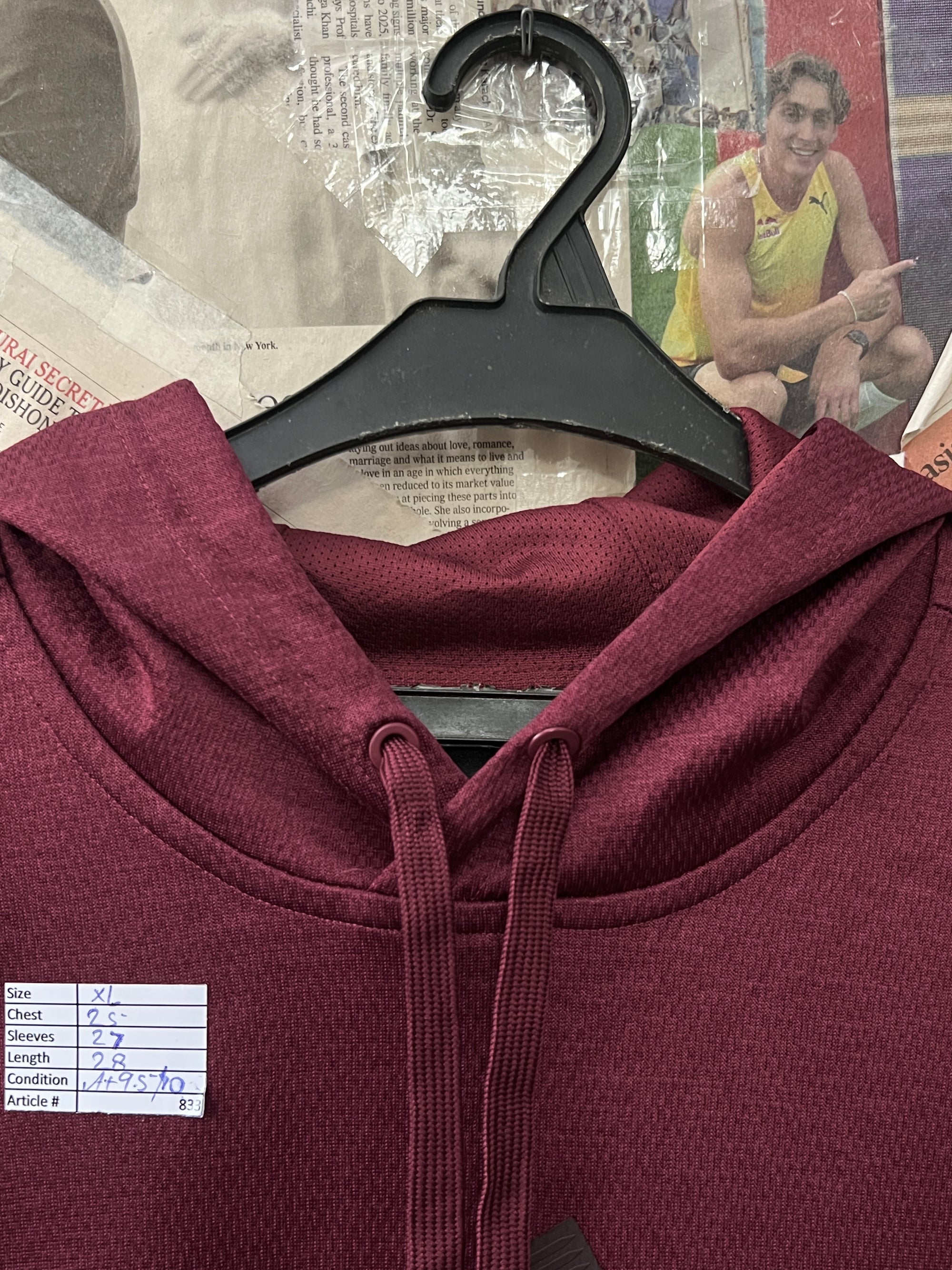 Adid*s® XL | Chest: 25" | Maroon | Hoodie | 833 - Genuine Maal