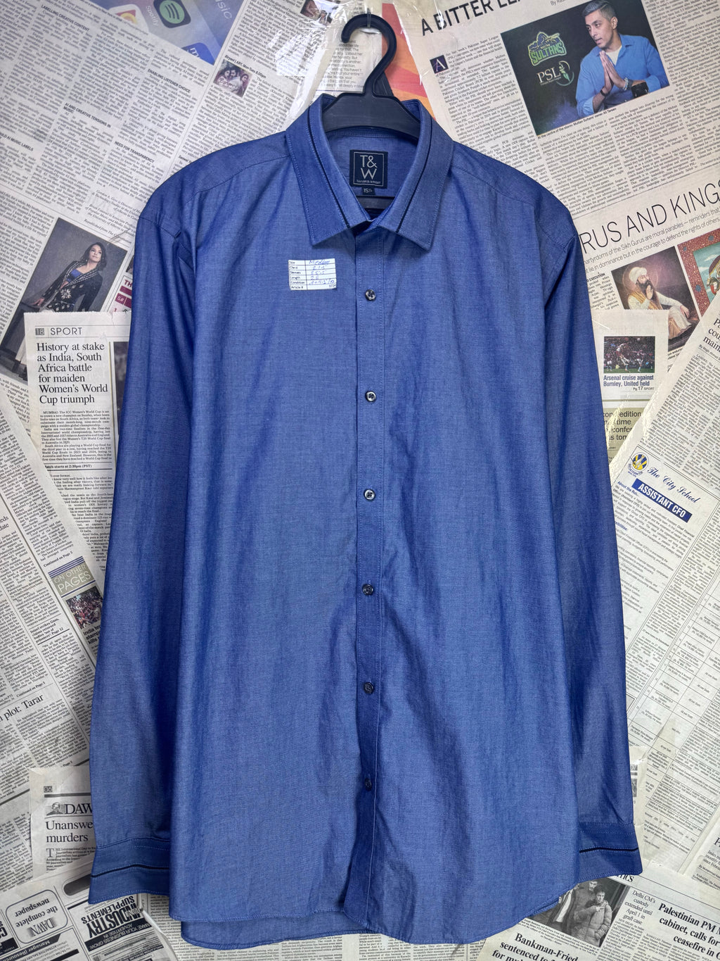 Taylor&Wright® Medium | Chest: 21.5" | Blue | Shirt | Cotton - Poly | 3724 - Genuine Maal