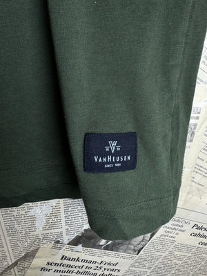 VanHeusen® Small | Chest: 21" | Green | T-Shirt | Cotton | 5111 - Genuine Maal