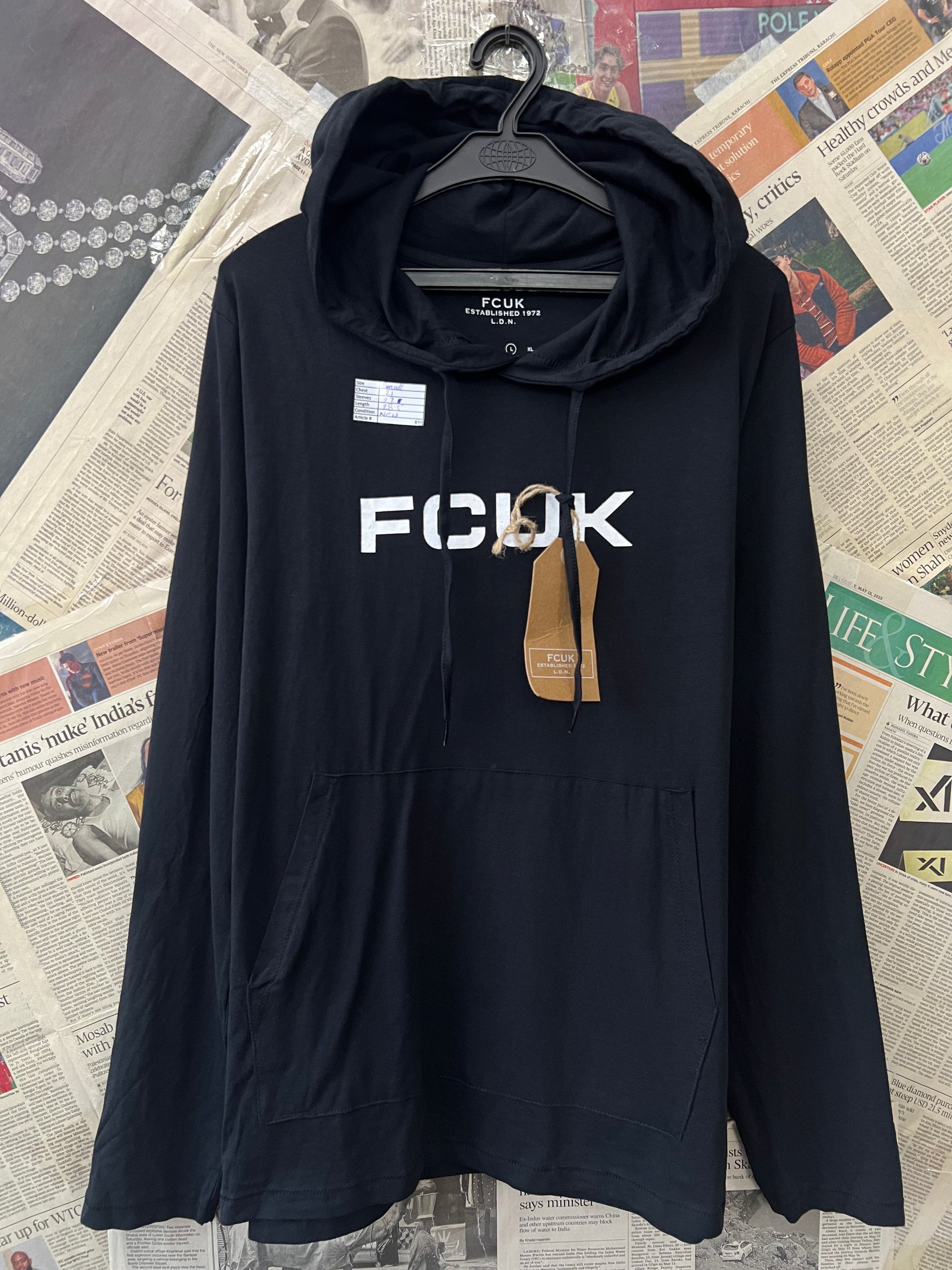 Fc*k® Small | Chest: 21" | Black | Hoodie | 839 - Genuine Maal