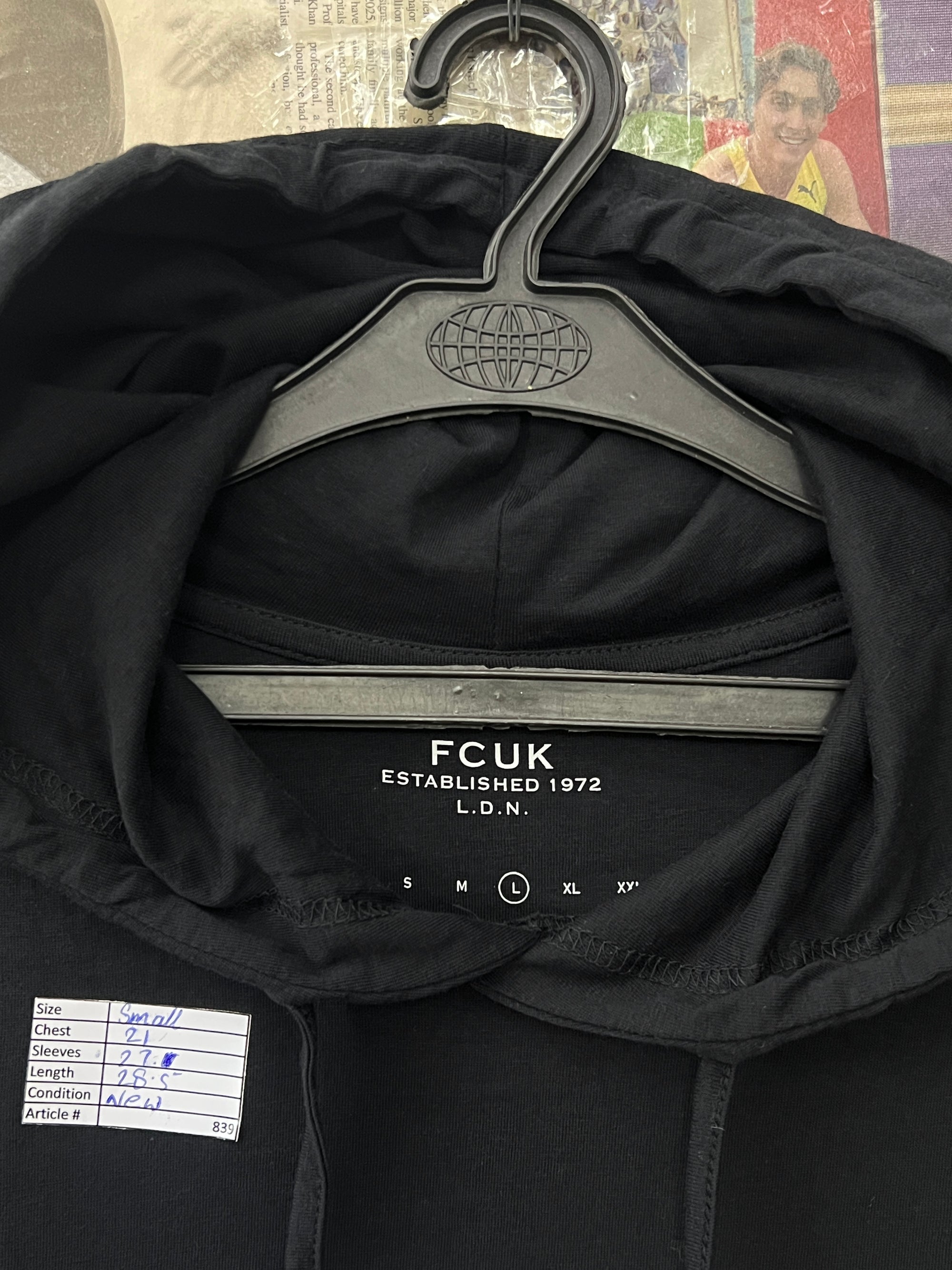 Fc*k® Small | Chest: 21" | Black | Hoodie | 839 - Genuine Maal