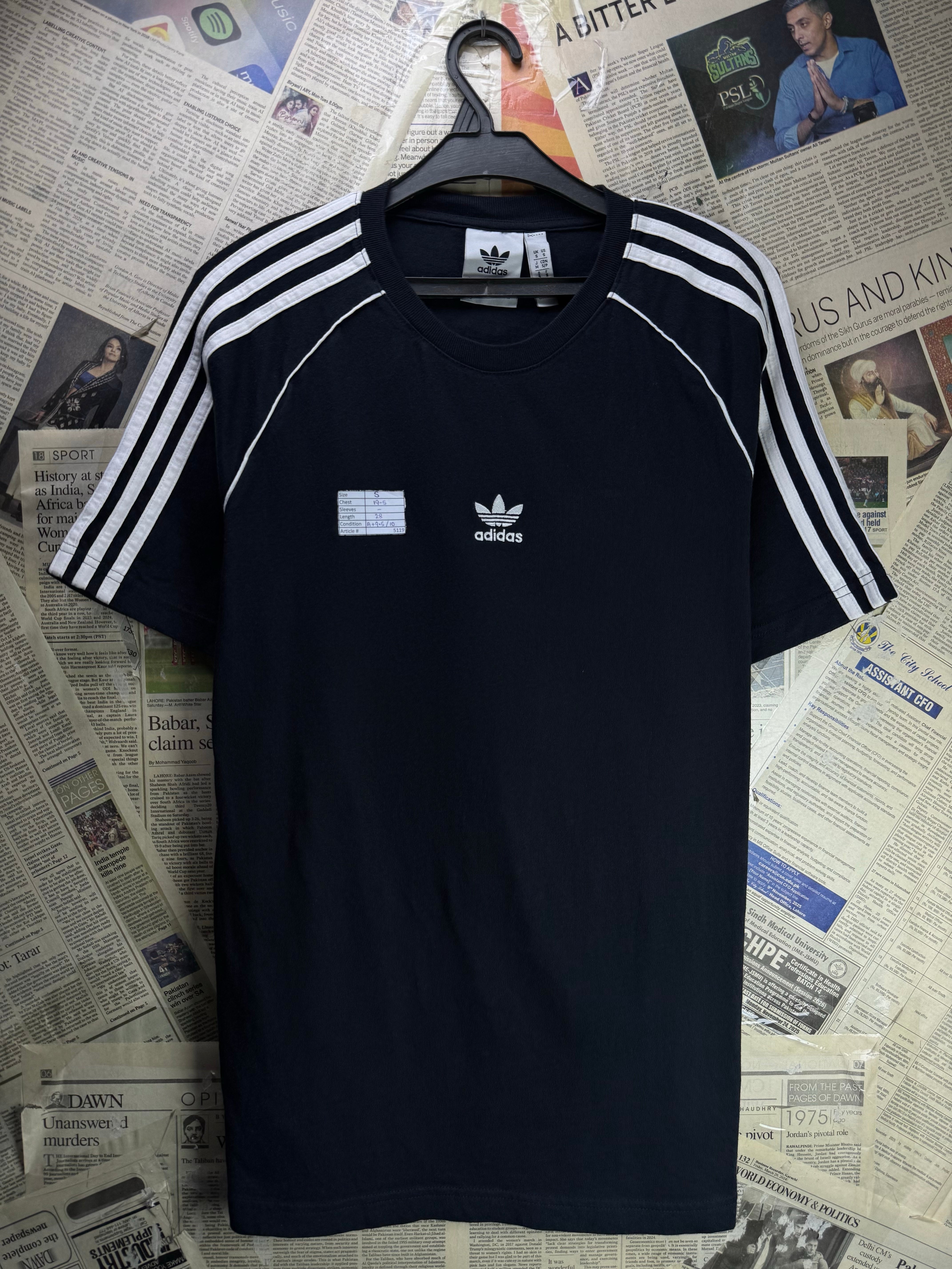 Adi*as® Small | Chest: 19.5" | Black | T-Shirt | Cotton | 5119 - Genuine Maal