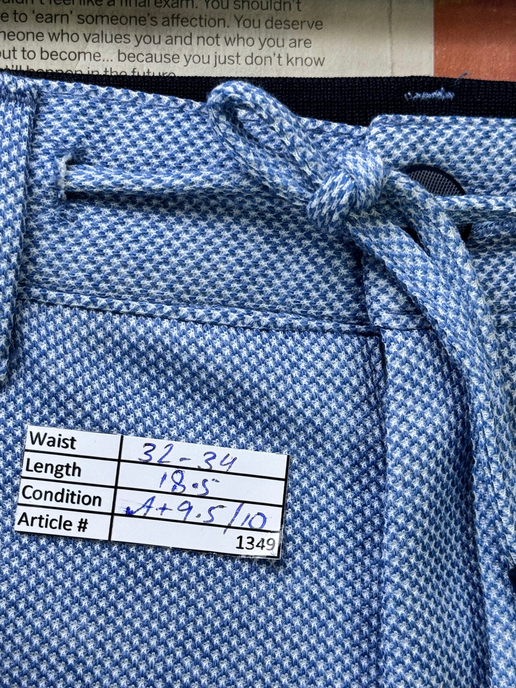 Zara® Waist: 32" to 34" | Blue | Shorts | Poly - Cotton=Elastane | 1349 - Genuine Maal