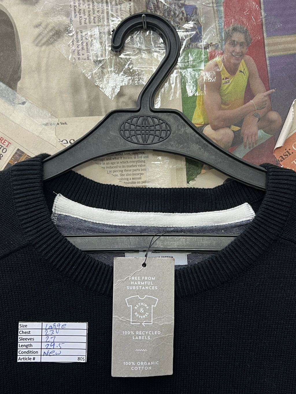 Farah® Large | Chest: 23" | Black | Sweat Shirt | 805 - Genuine Maal