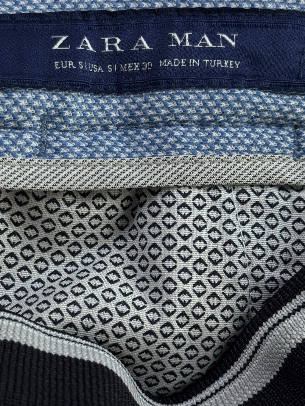 Zara® Waist: 32" to 34" | Blue | Shorts | Poly - Cotton=Elastane | 1349 - Genuine Maal