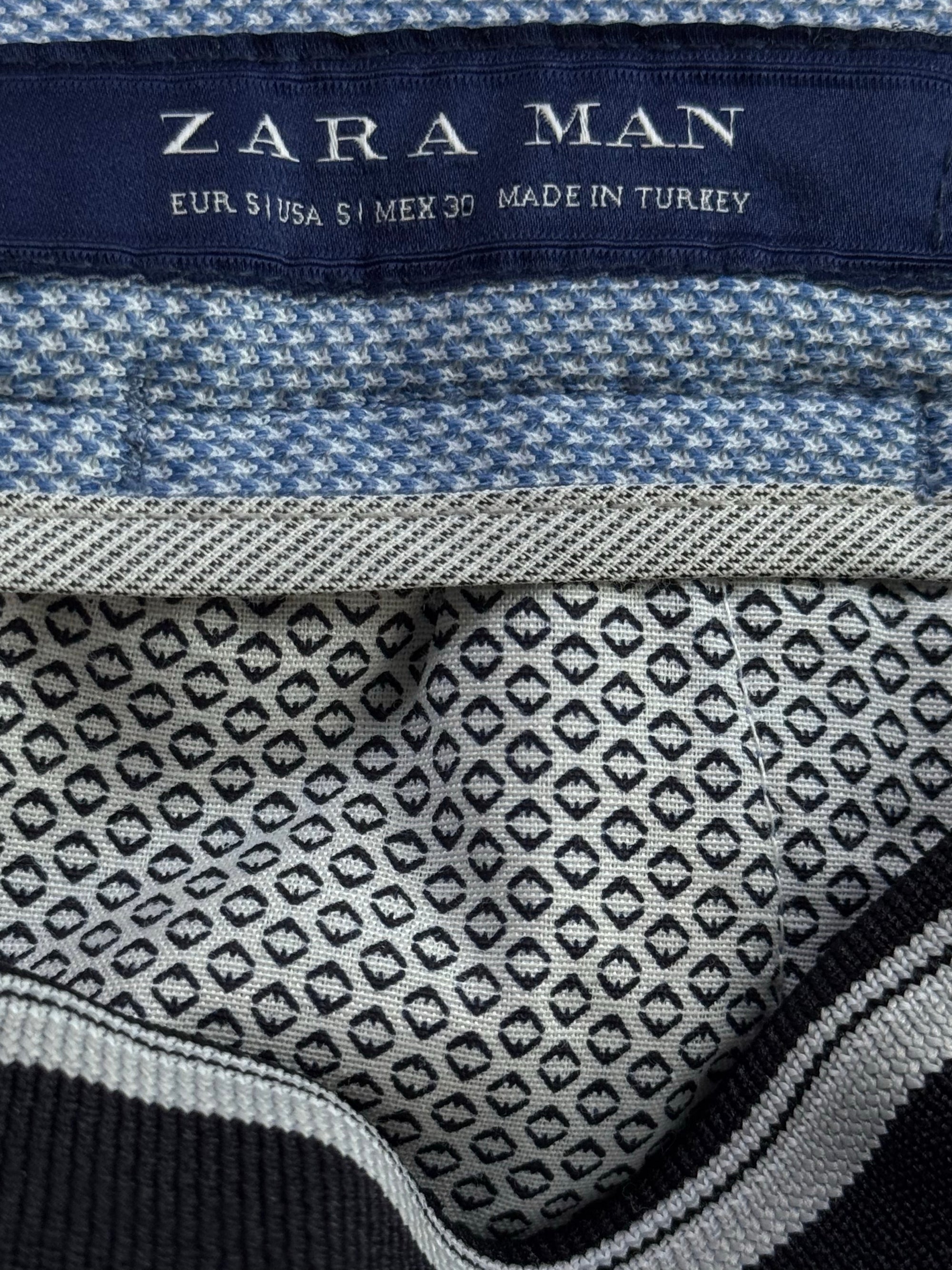 Zara® Waist: 32" to 34" | Blue | Shorts | Poly - Cotton=Elastane | 1349 - Genuine Maal