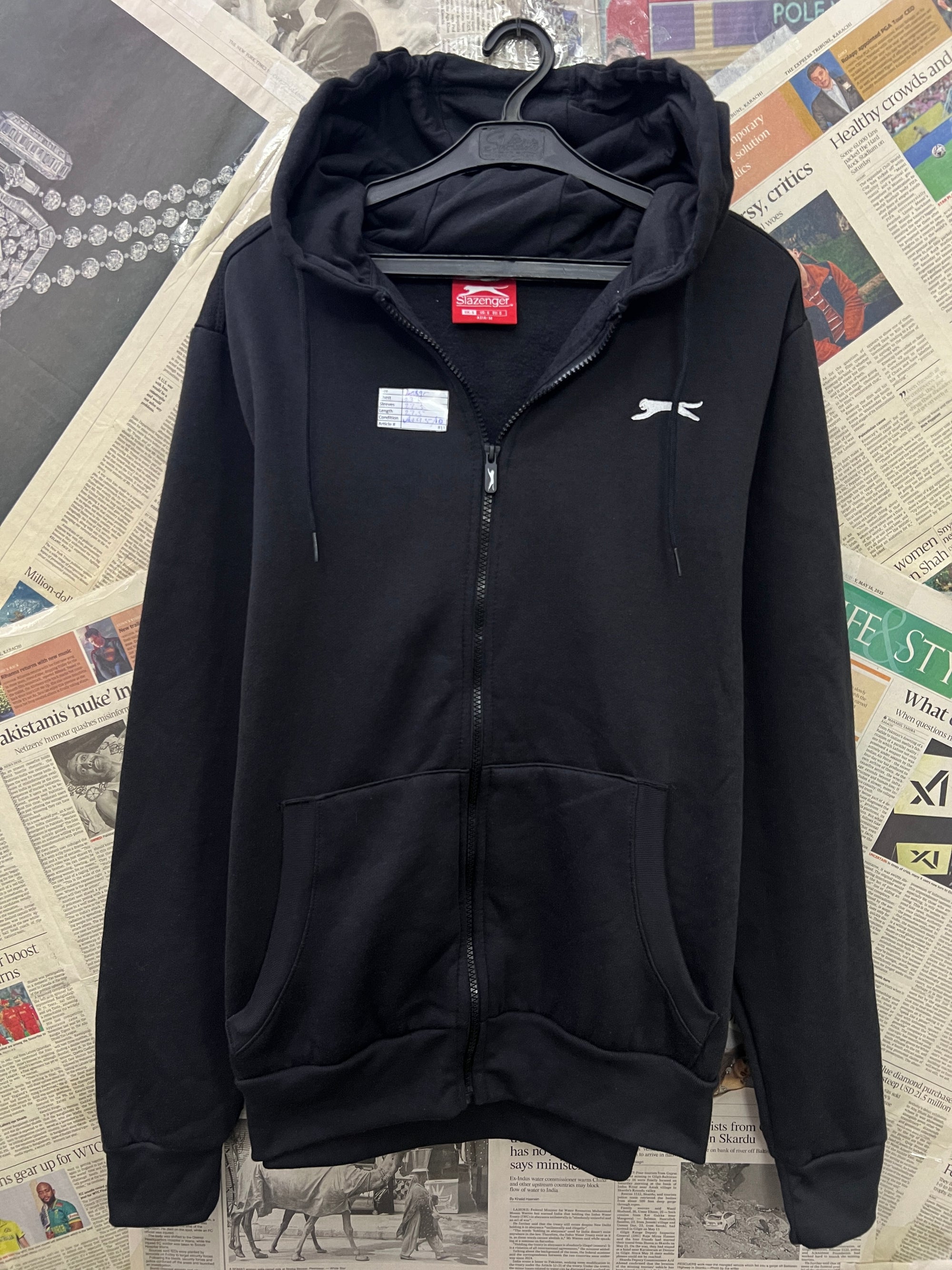 Slazenger® Large | Chest: 23" | Black | Full Zip Hoodie | 811 - Genuine Maal