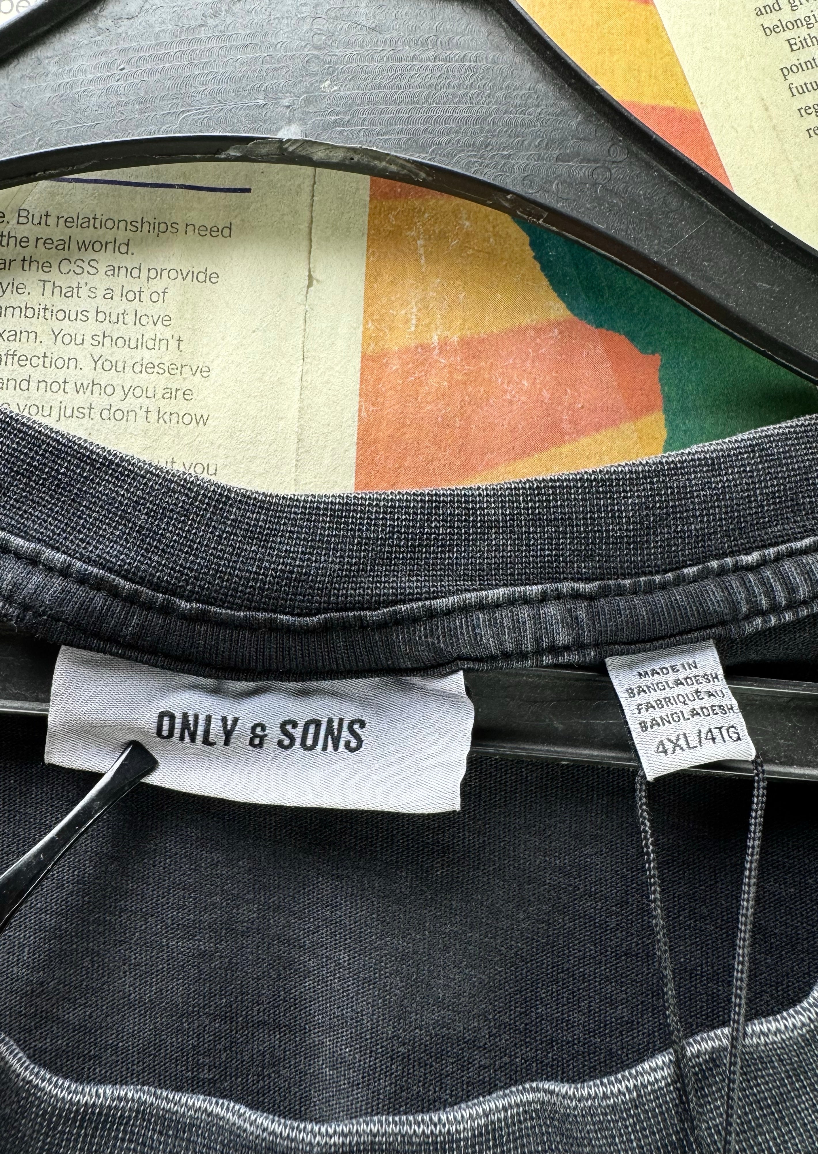 Only&Sons® XXXL | Chest: 29" | Black | T-Shirt | Cotton | 5108 - Genuine Maal