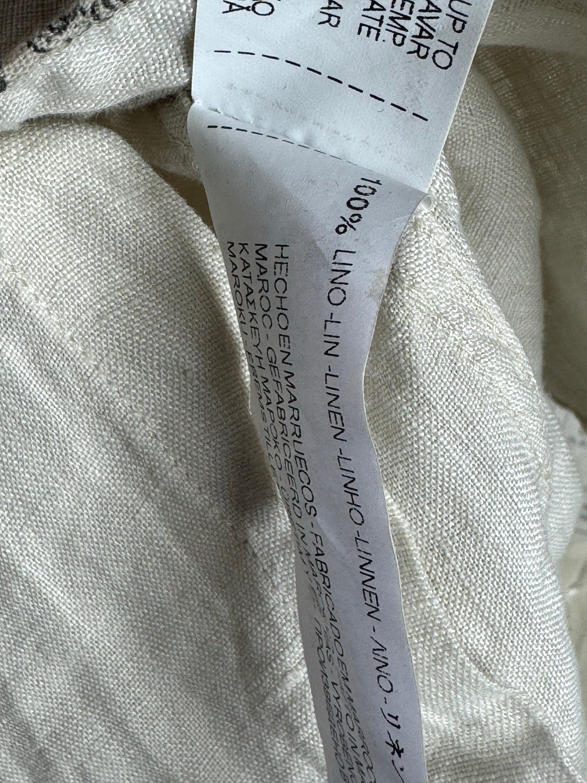 Zara® XS | Chest: 17.5" | Beige | Shirt | Linen | 3729 - Genuine Maal