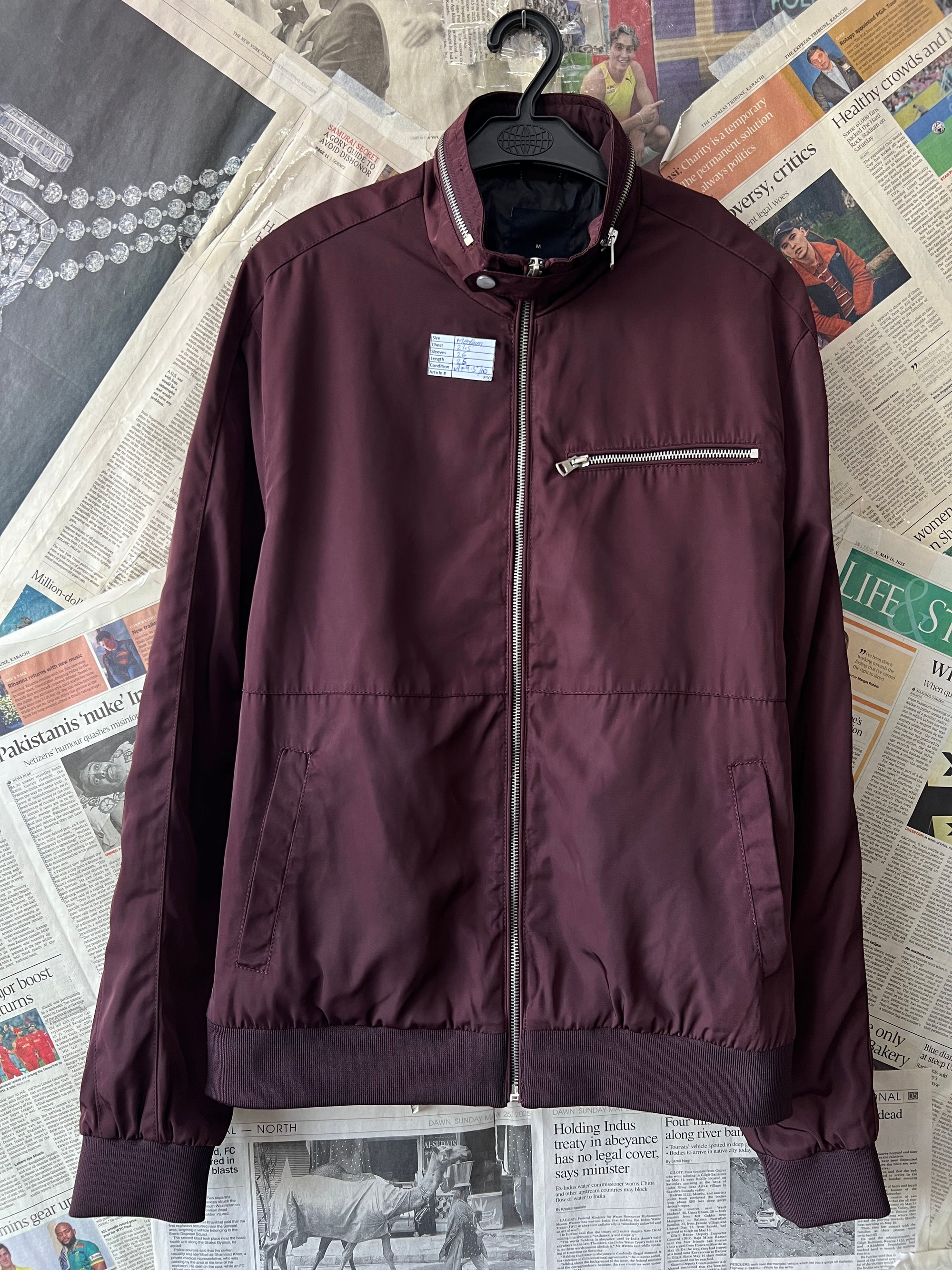New Look® Medium | Chest: 21.5 | Maroon | Bomber Jacket | 800 - Genuine Maal