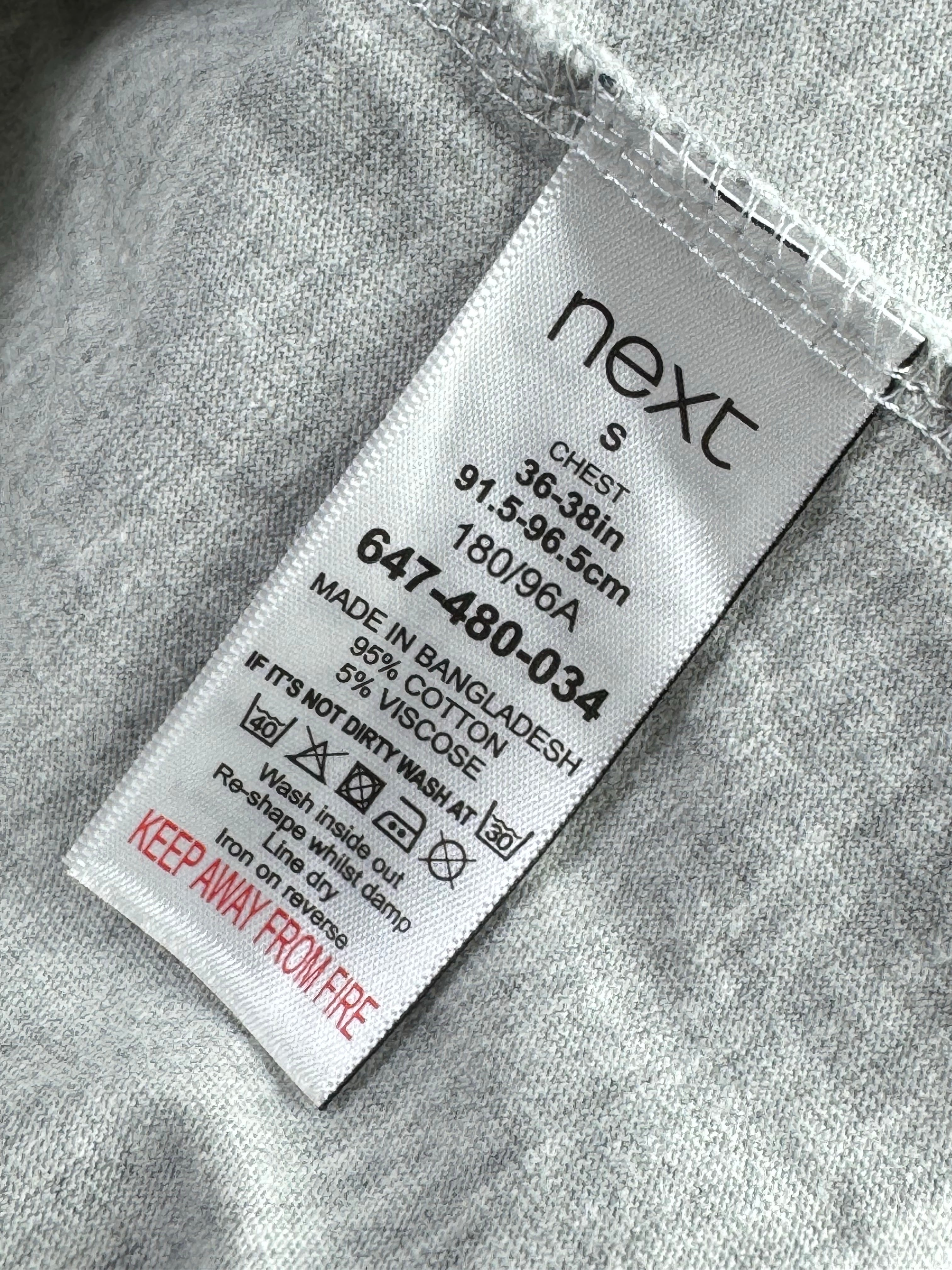 Next® Small | Chest: 19" | Grey | Polo Shirt | Cotton - Viscose | 5100 - Genuine Maal