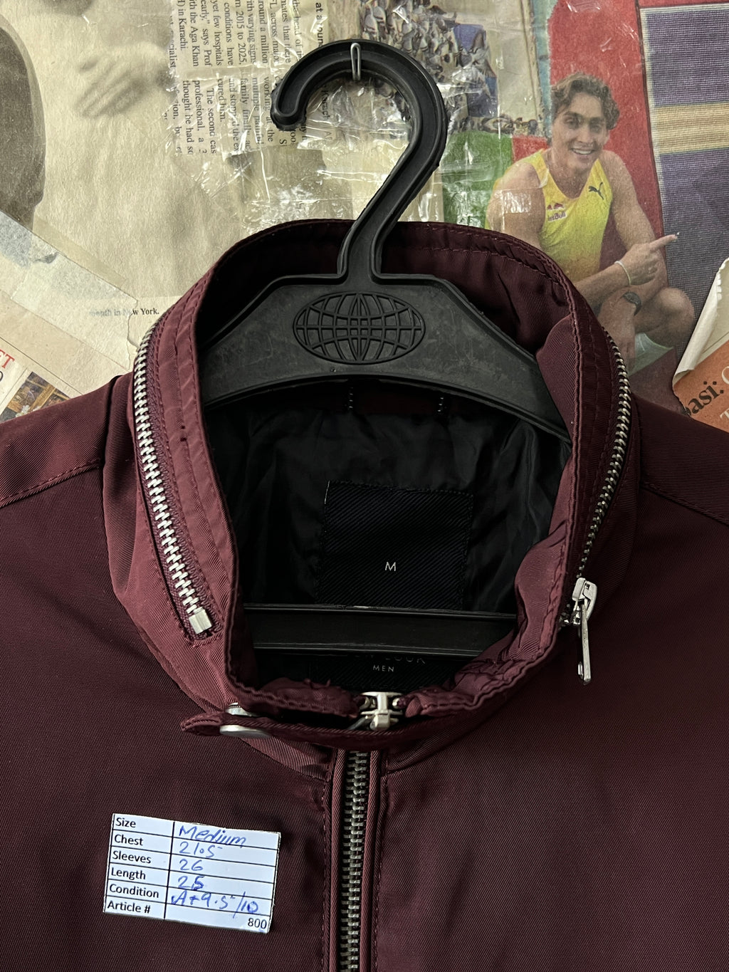 New Look® Medium | Chest: 21.5 | Maroon | Bomber Jacket | 800 - Genuine Maal