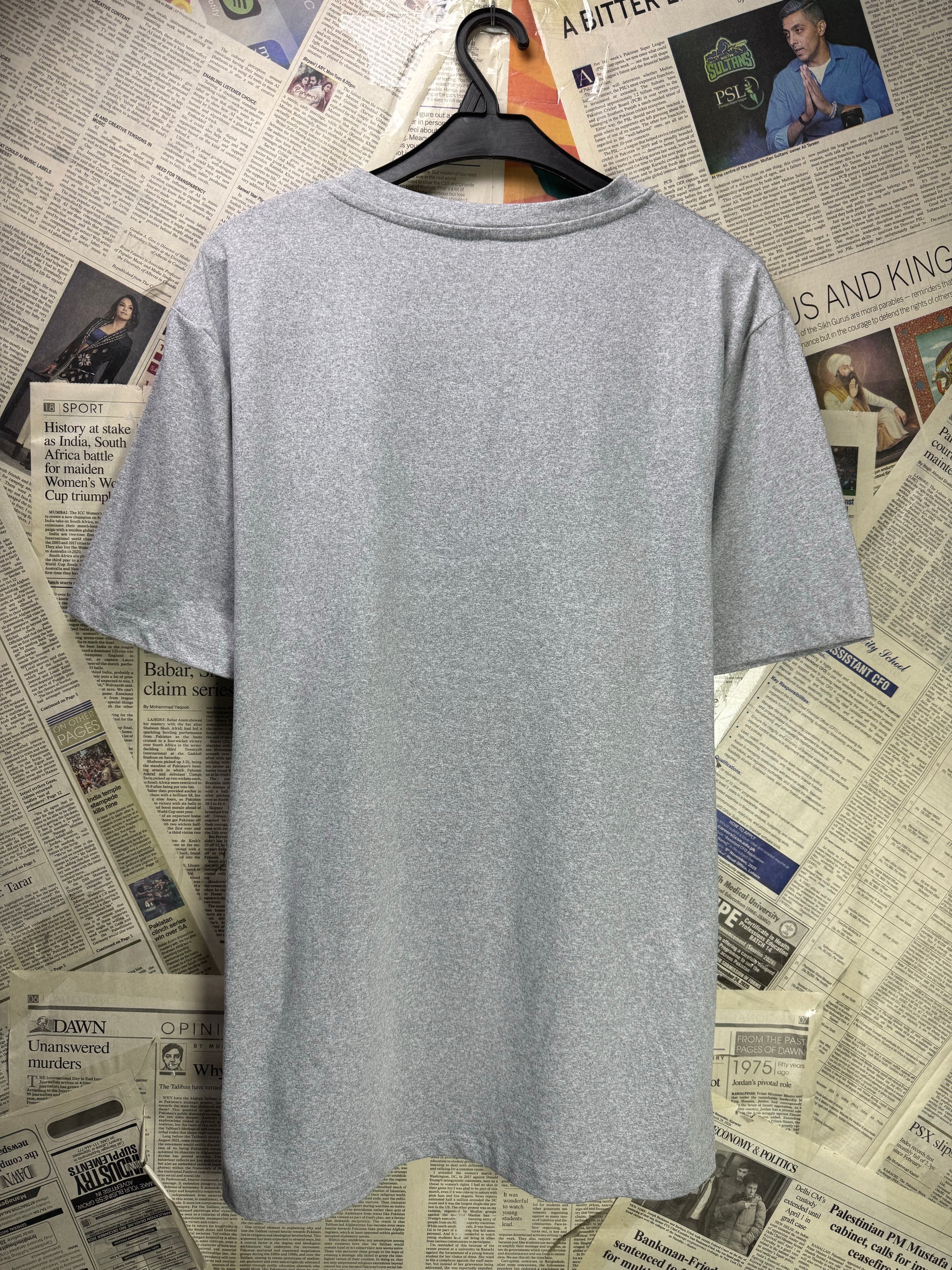 Manfinity® Large | Chest: 23" | Grey | Gym T-Shirt | Poly - Elastane | 3732 - Genuine Maal
