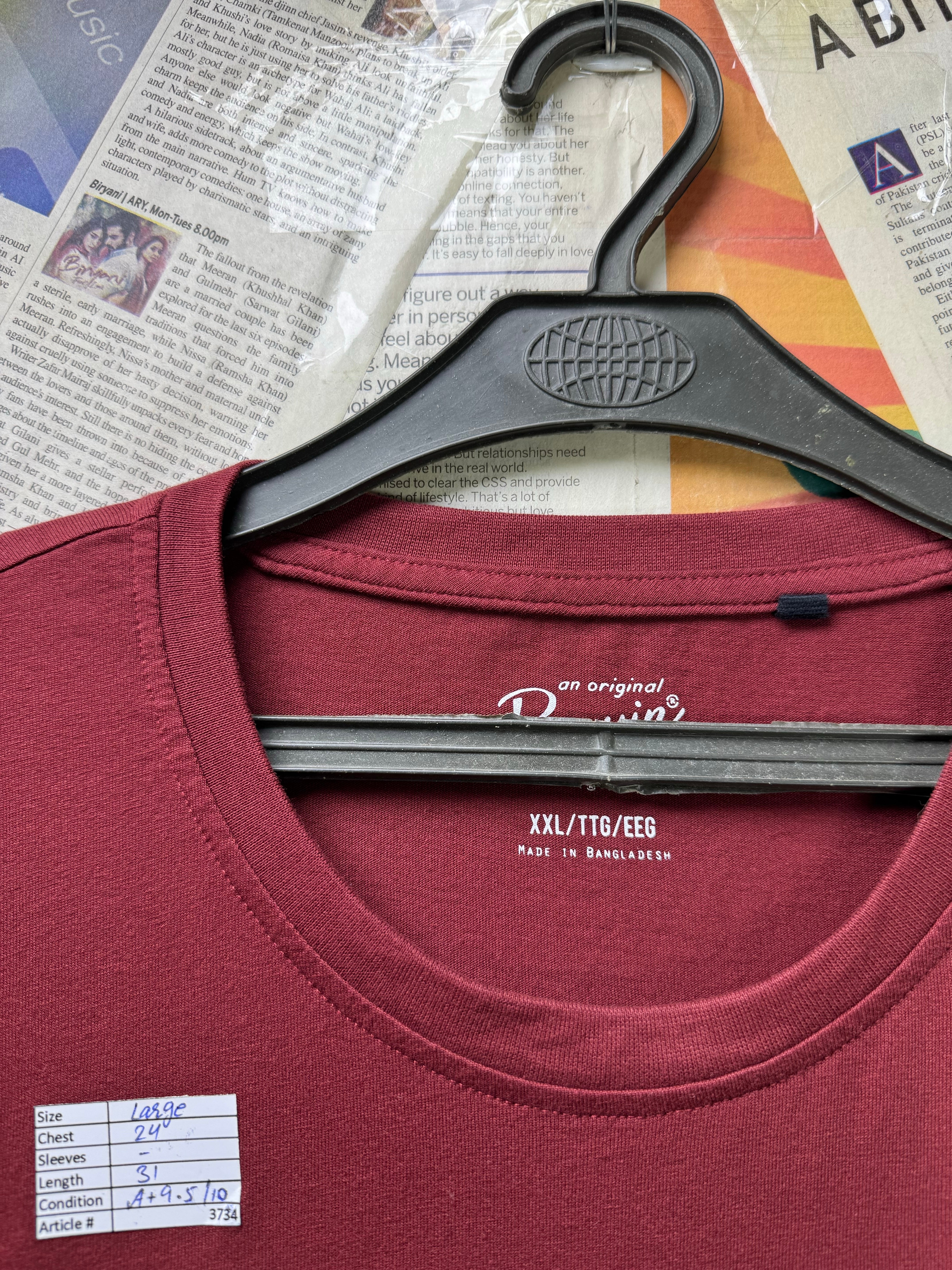 Penguin® Large | Chest: 24" | Crimson | T-Shirt | Cotton - Poly | 3734 - Genuine Maal