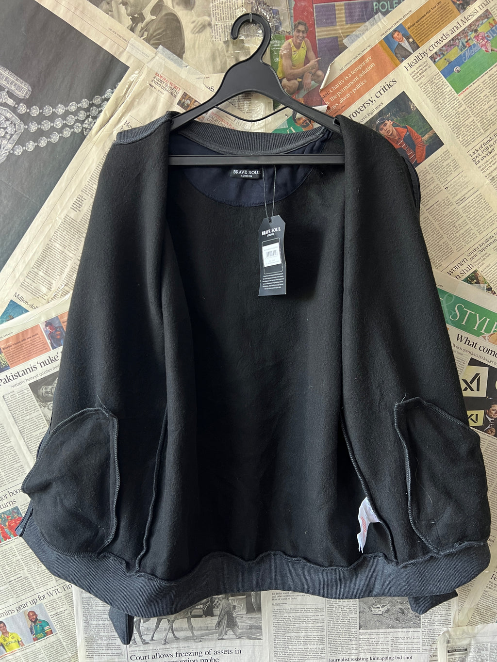 Brave Soul® Small | Chest: 21" | Charcoal | Bomber Jacket | 798 - Genuine Maal