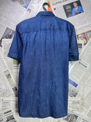 Primark® Small | Chest: 20.5" | Blue | Denim Shirt | Cotton | 3739 - Genuine Maal
