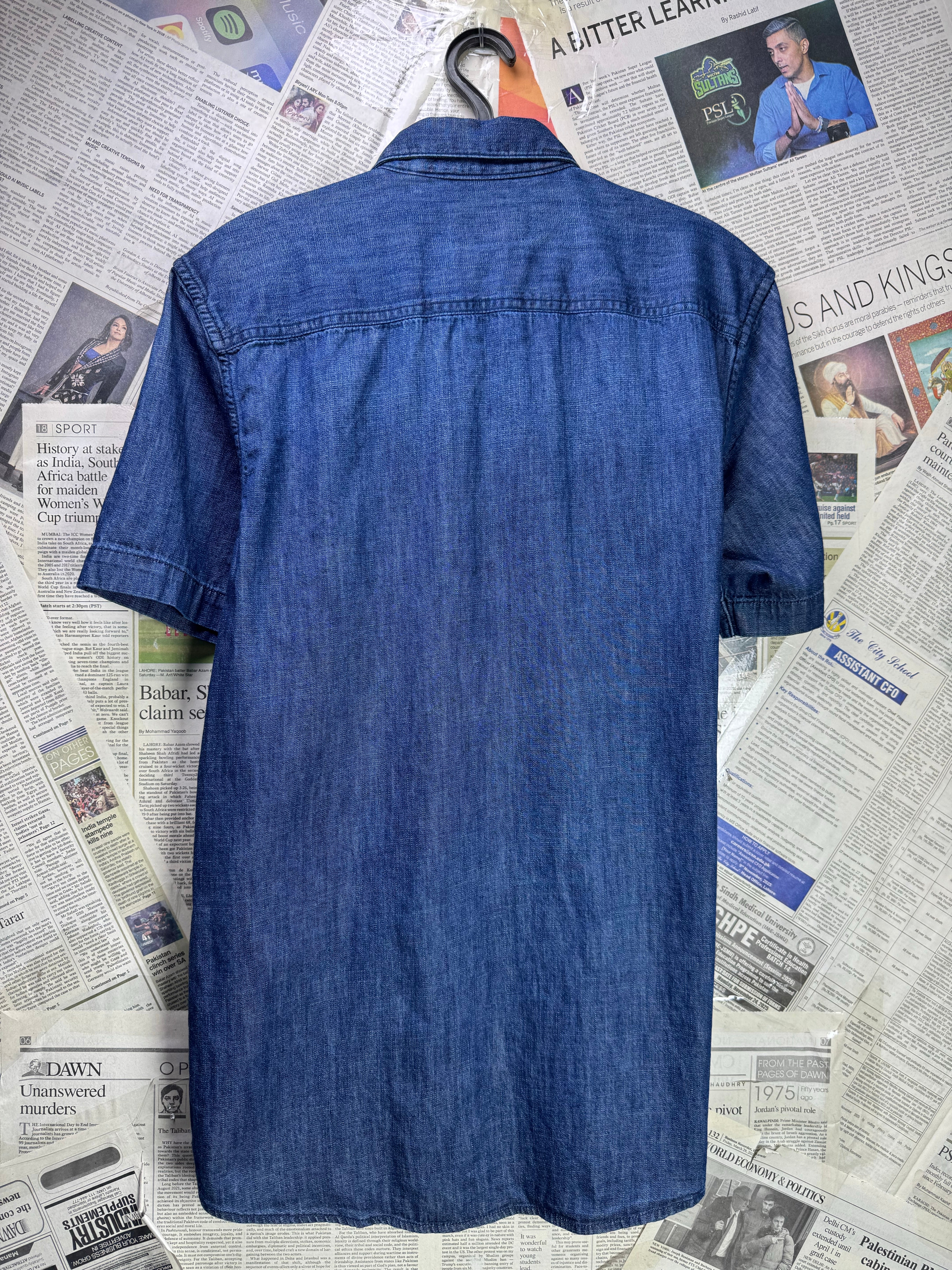 Primark® Small | Chest: 20.5" | Blue | Denim Shirt | Cotton | 3739 - Genuine Maal