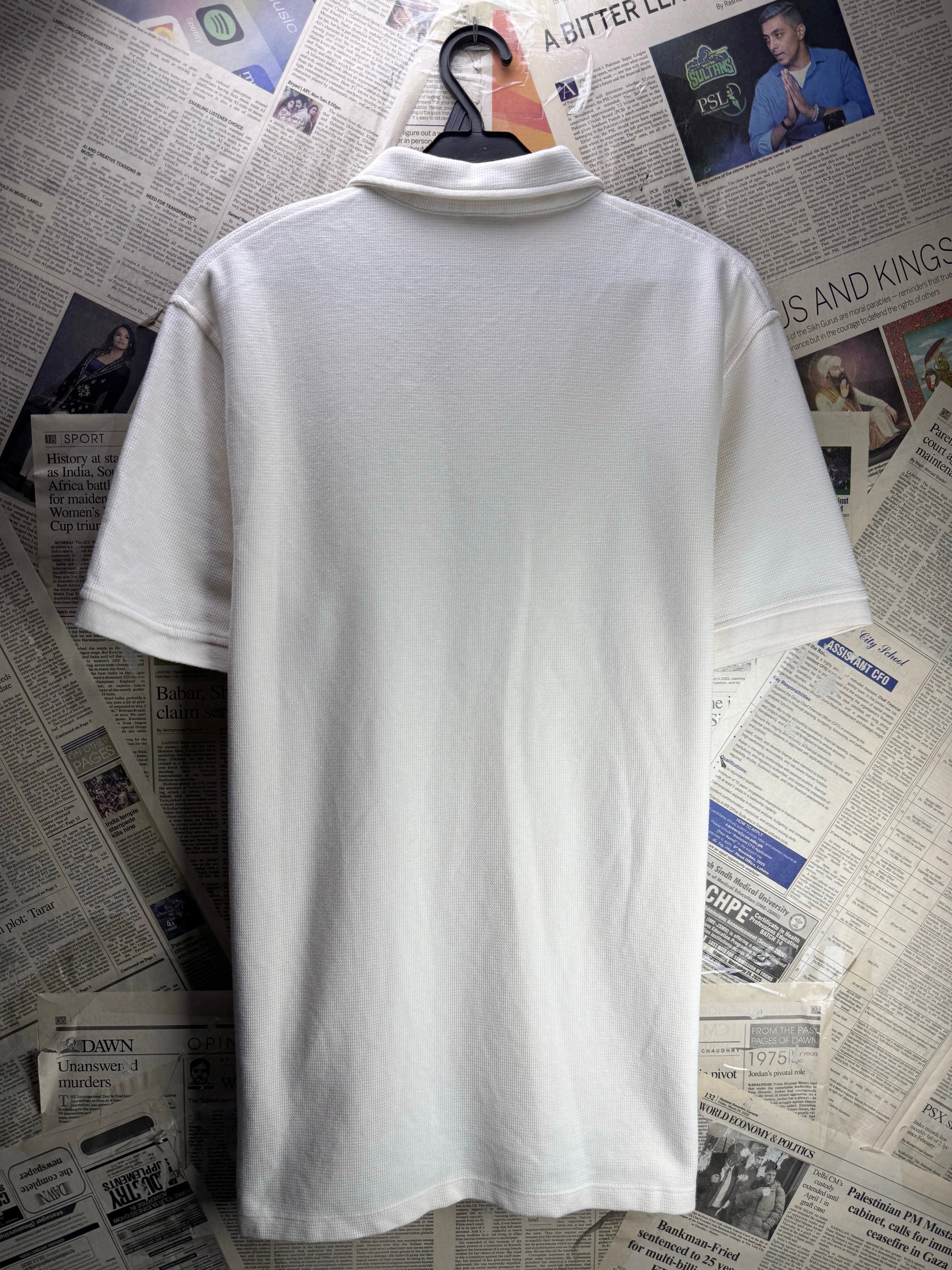 Zara® Small | Chest: 21" | White | Polo Shirt | Poly - Cotton | 4904 - Genuine Maal
