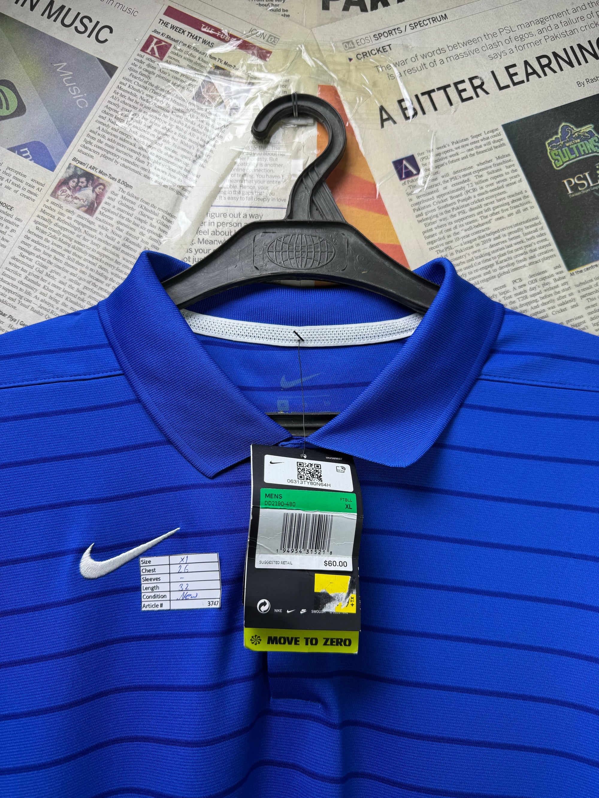 N*ke® XL | Chest: 26" | Blue | Golf Polo | Poly | 3747 - Genuine Maal