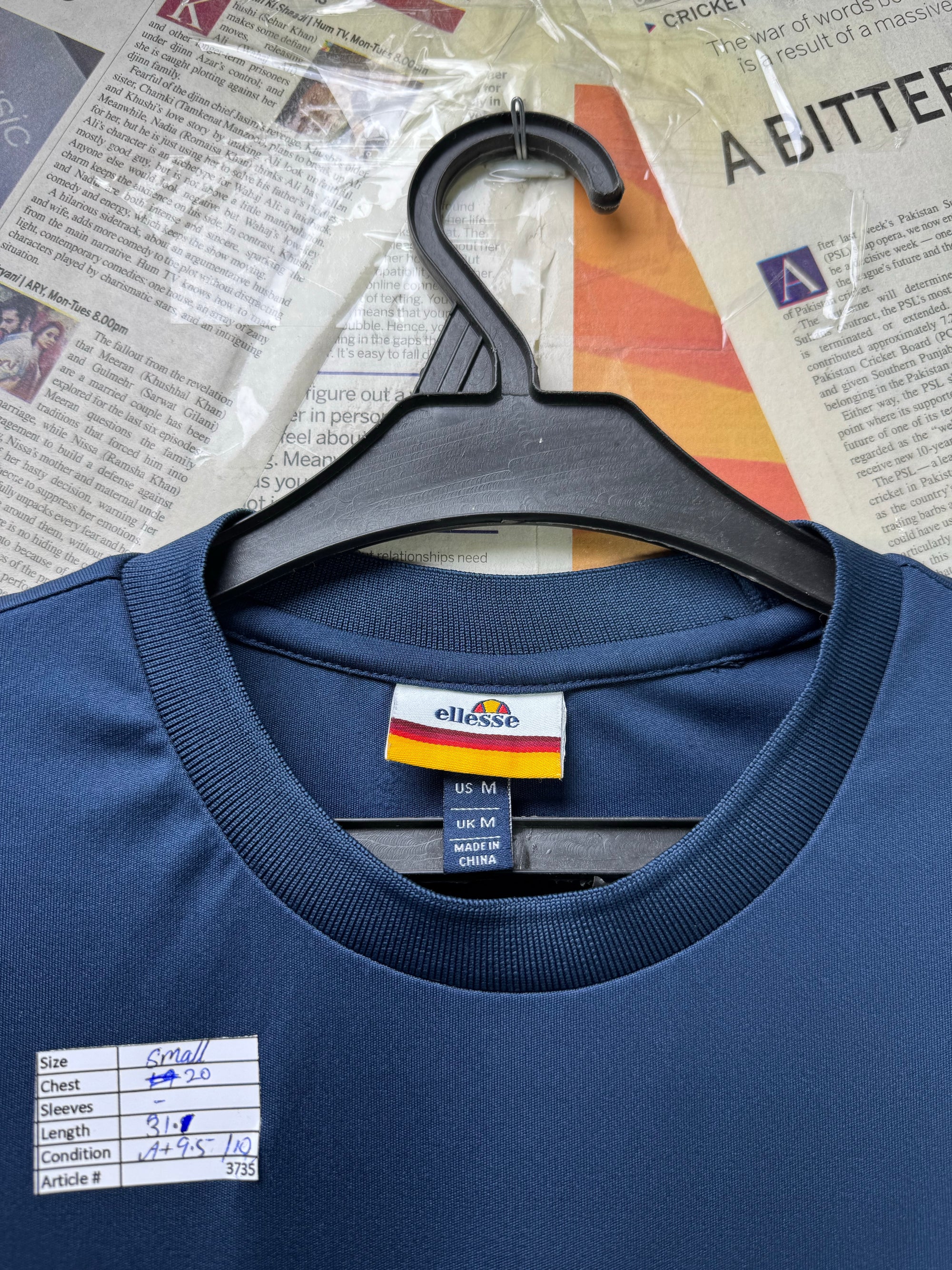 Ellese® Small | Chest: 20" | Space Blue | Sports T-Shirt | Poly | 3735 - Genuine Maal