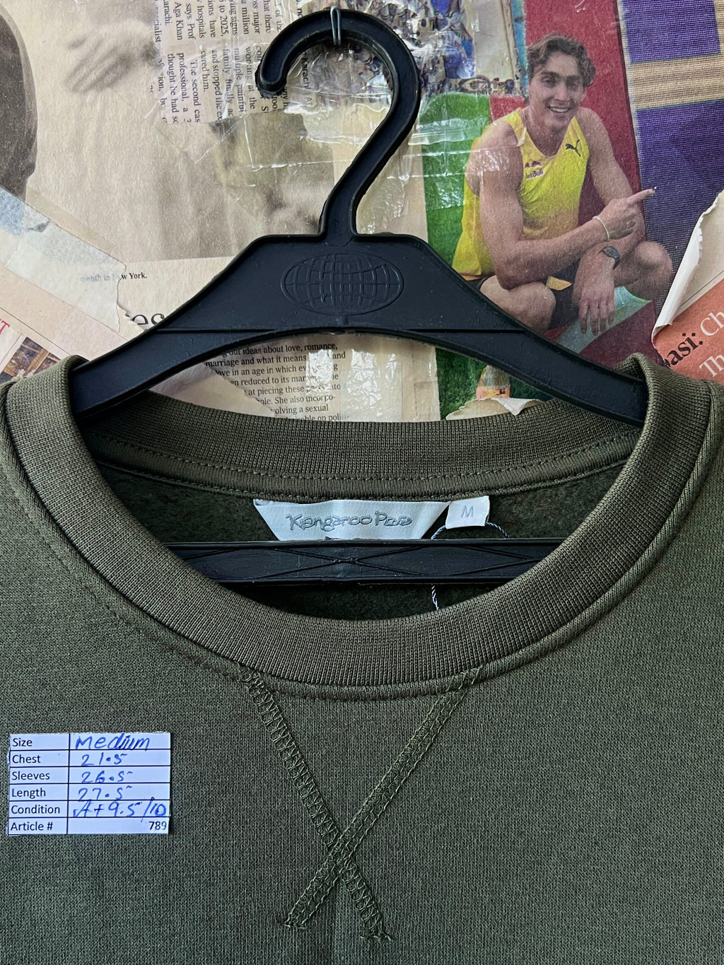 Kangaroo® Medium | Chest: 21.5 | Olive | Sweat Shirt | 789 - Genuine Maal