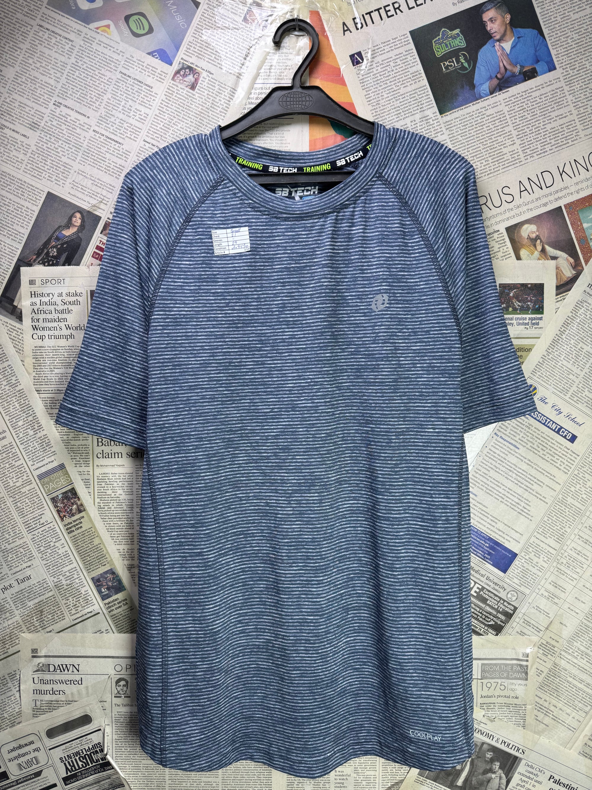 SB Tech® Small | Chest: 21" | Blue | Sports T-Shirt | Poly | 3766 - Genuine Maal