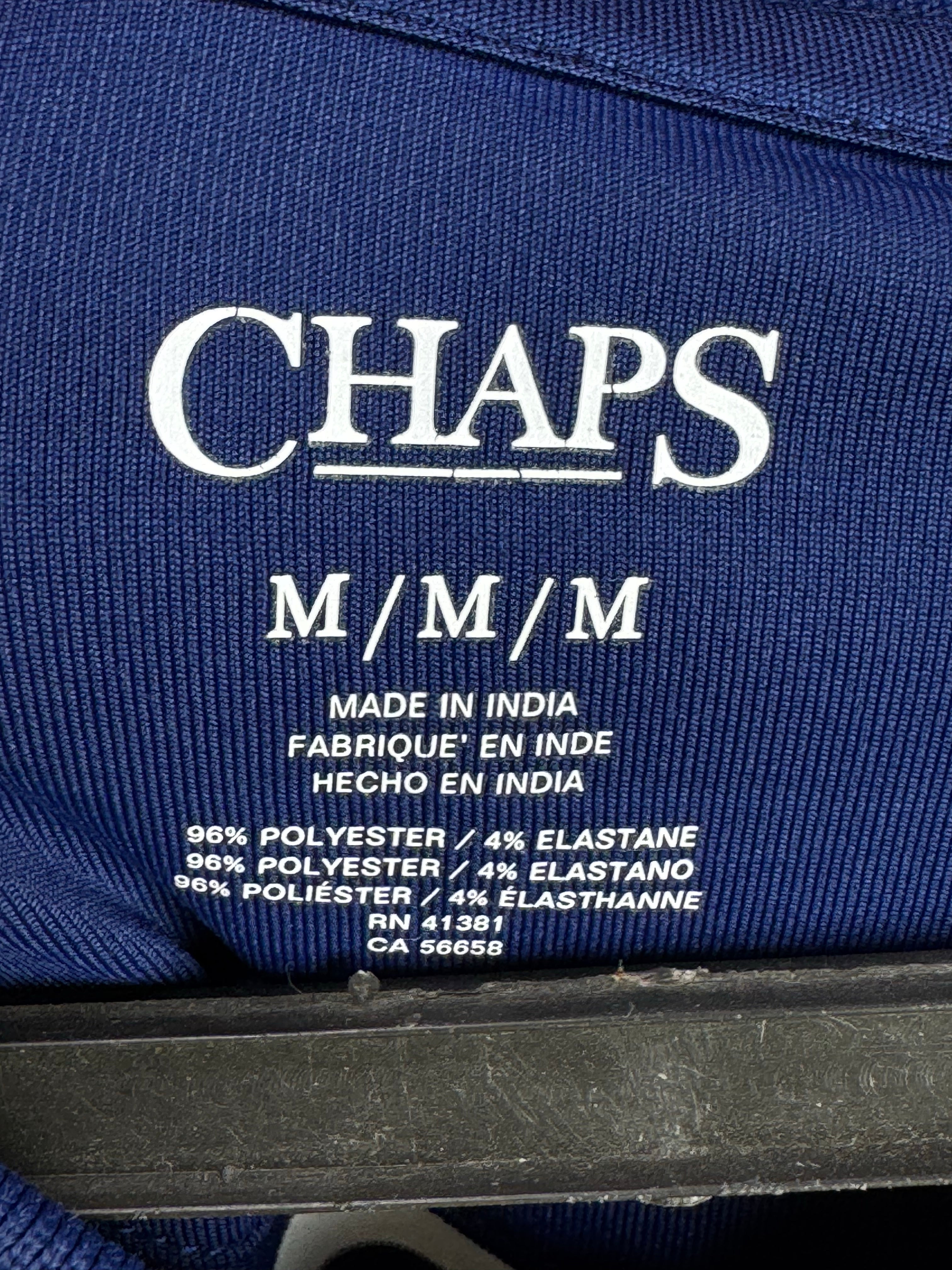 Chaps® Medium | Chest: 22.5" | Blue&White Stripe | Golf Polo | Poly - Elastane | 3771 - Genuine Maal