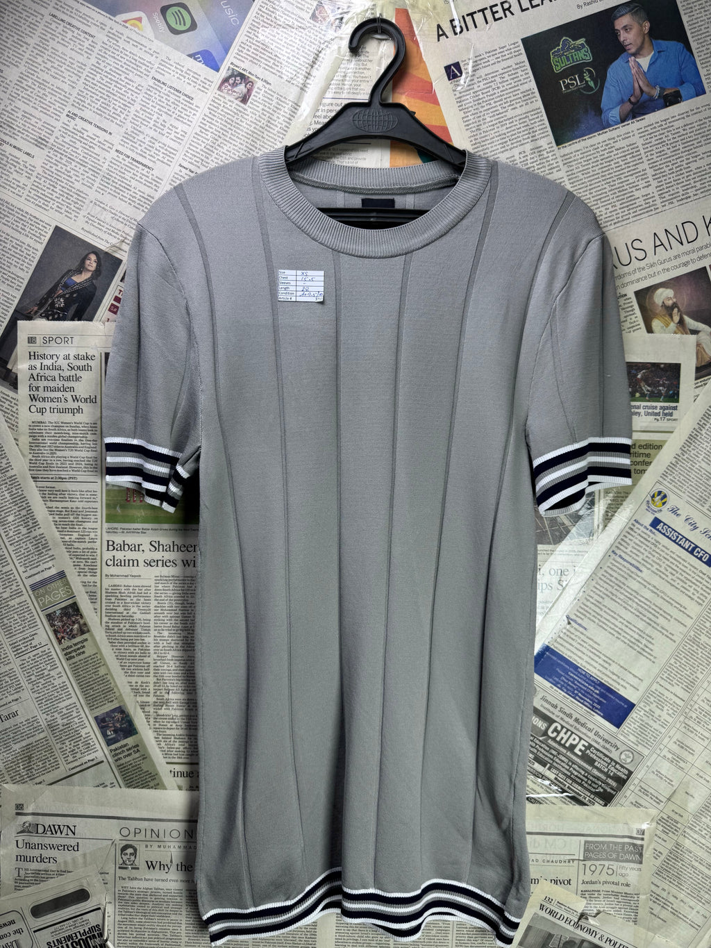 River Island® XS | Chest: 15.5" | Biege | Stretch T-Shirt | Polyamide | 3750 - Genuine Maal