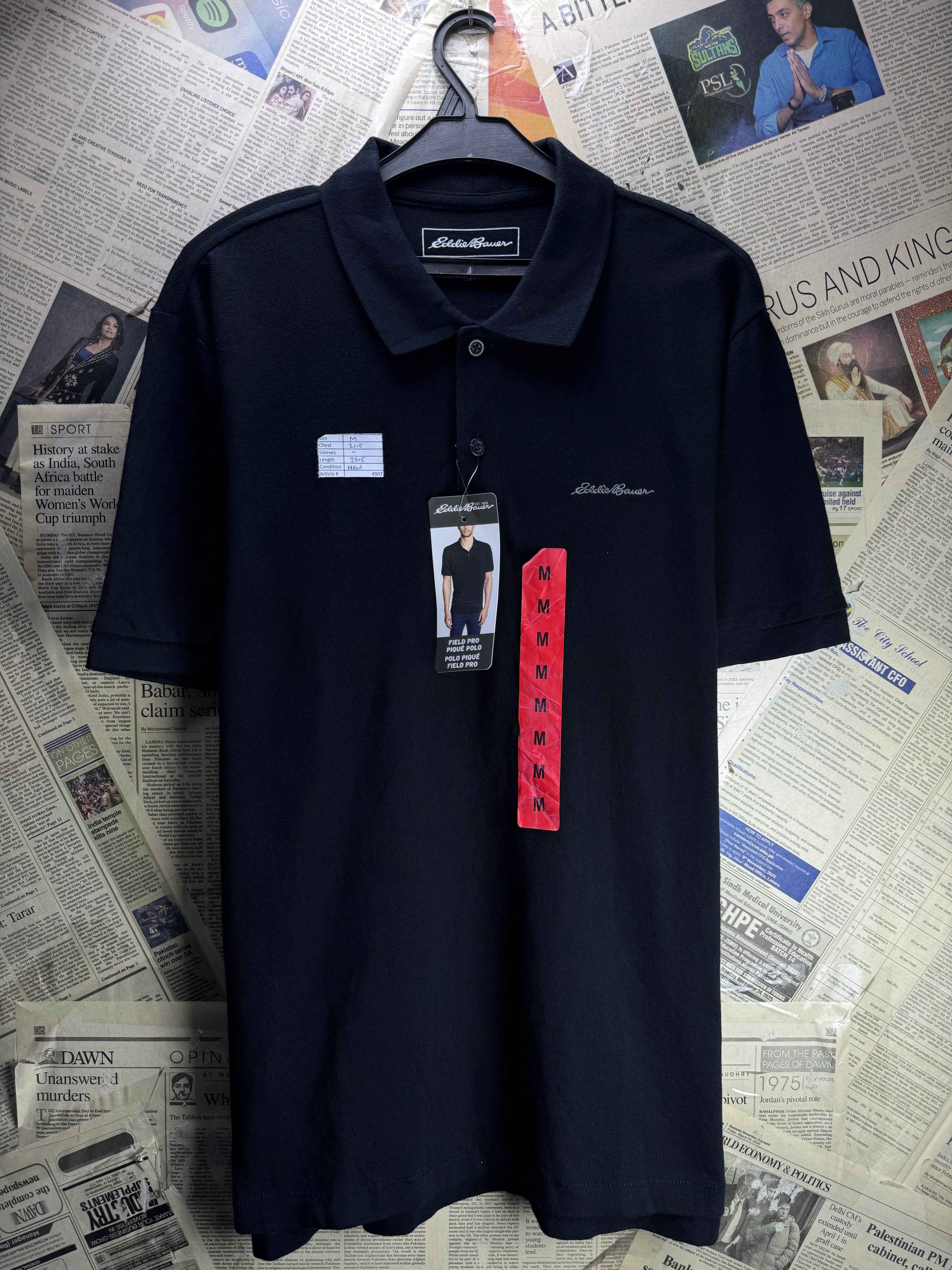 Eddie Bauer® Medium | Chest: 21.5" | Black | Polo Shirts | Cotton | 4907 - Genuine Maal