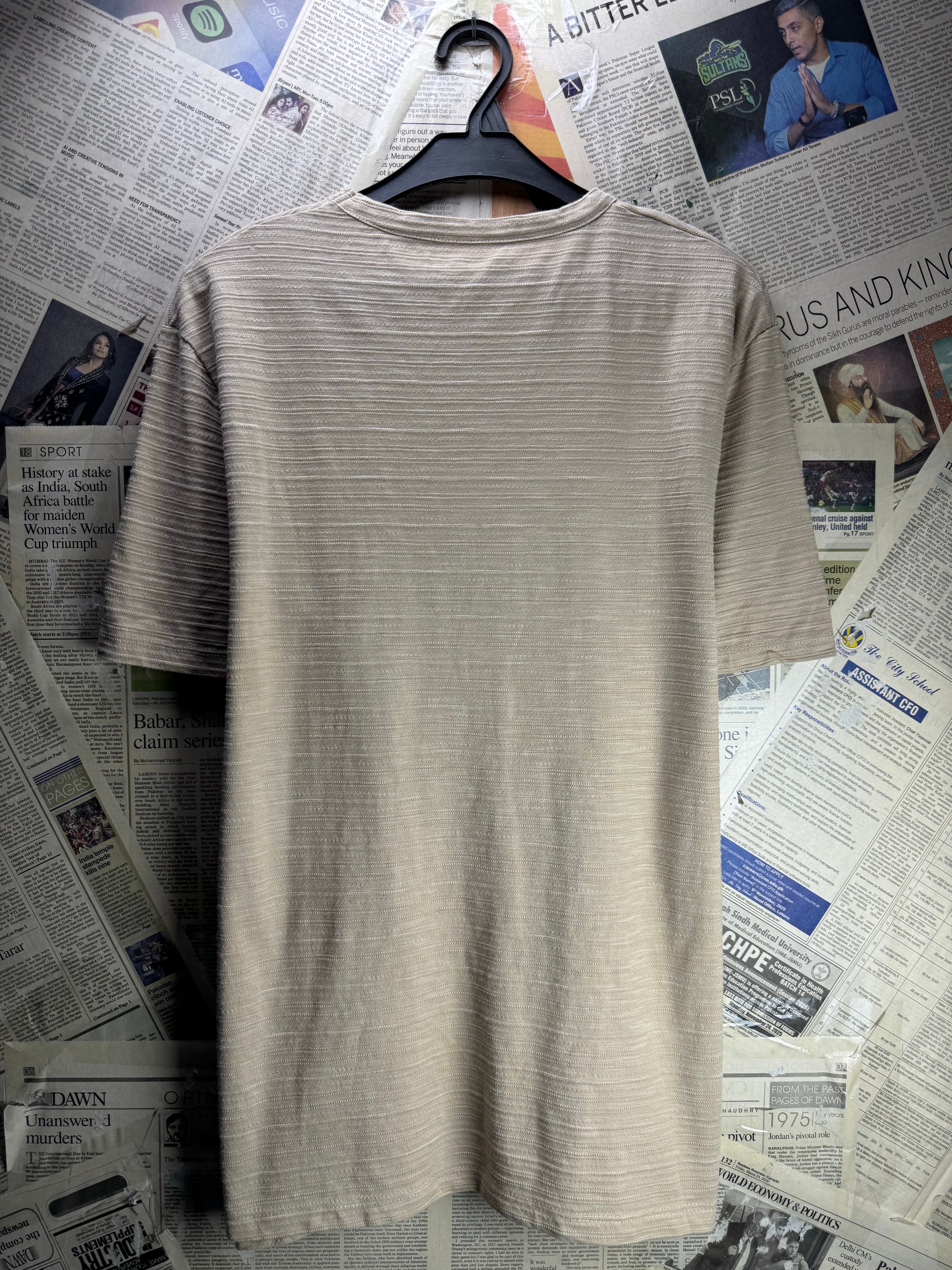 Primark® Medium | Chest: 22" | Tan | T-Shirts | Poly - Cotton | 4902 - Genuine Maal