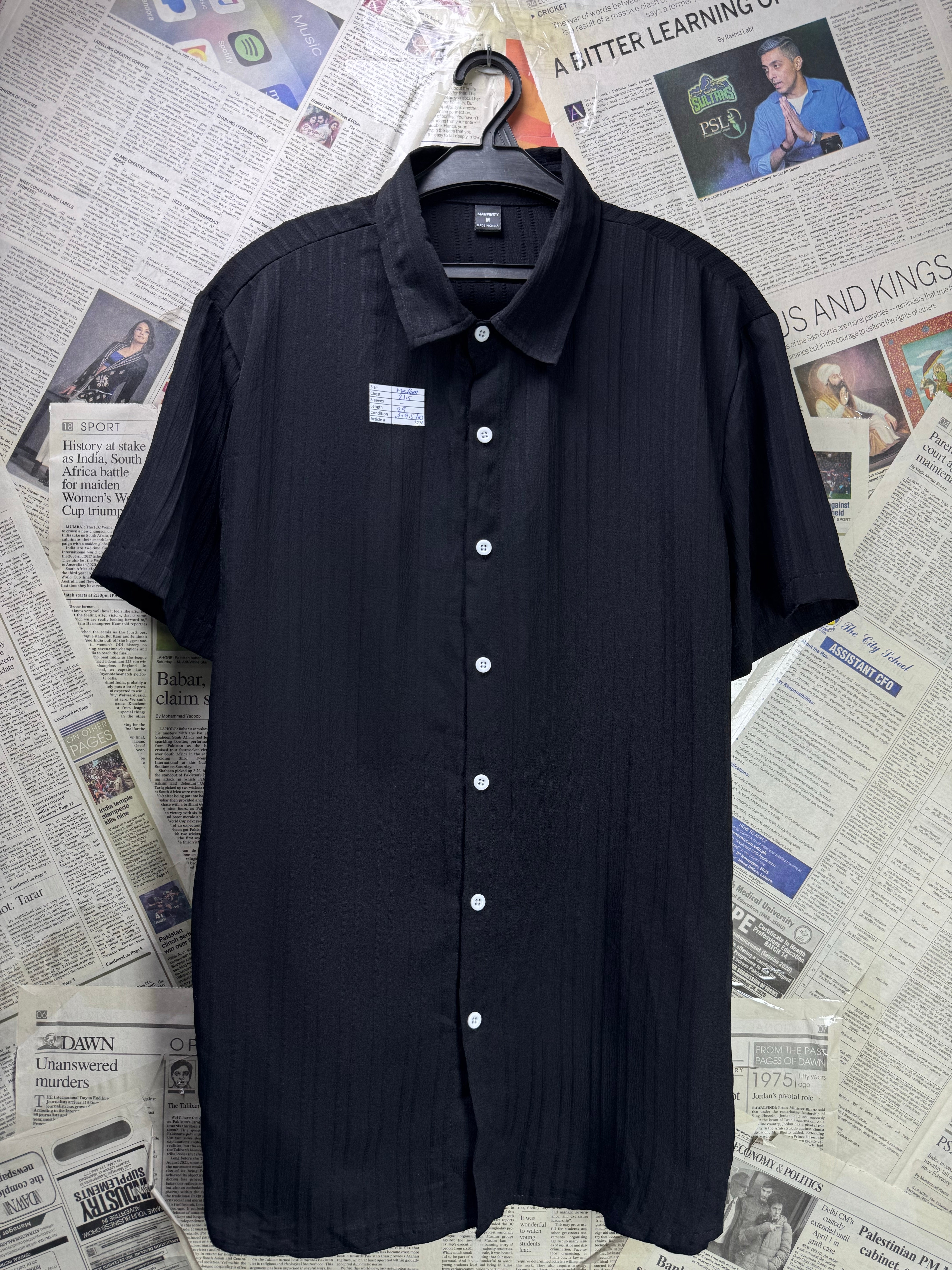 Manifinity® Medium | Chest: 21.5" | Black | Shirt | Poly - Elastane | 3778 - Genuine Maal