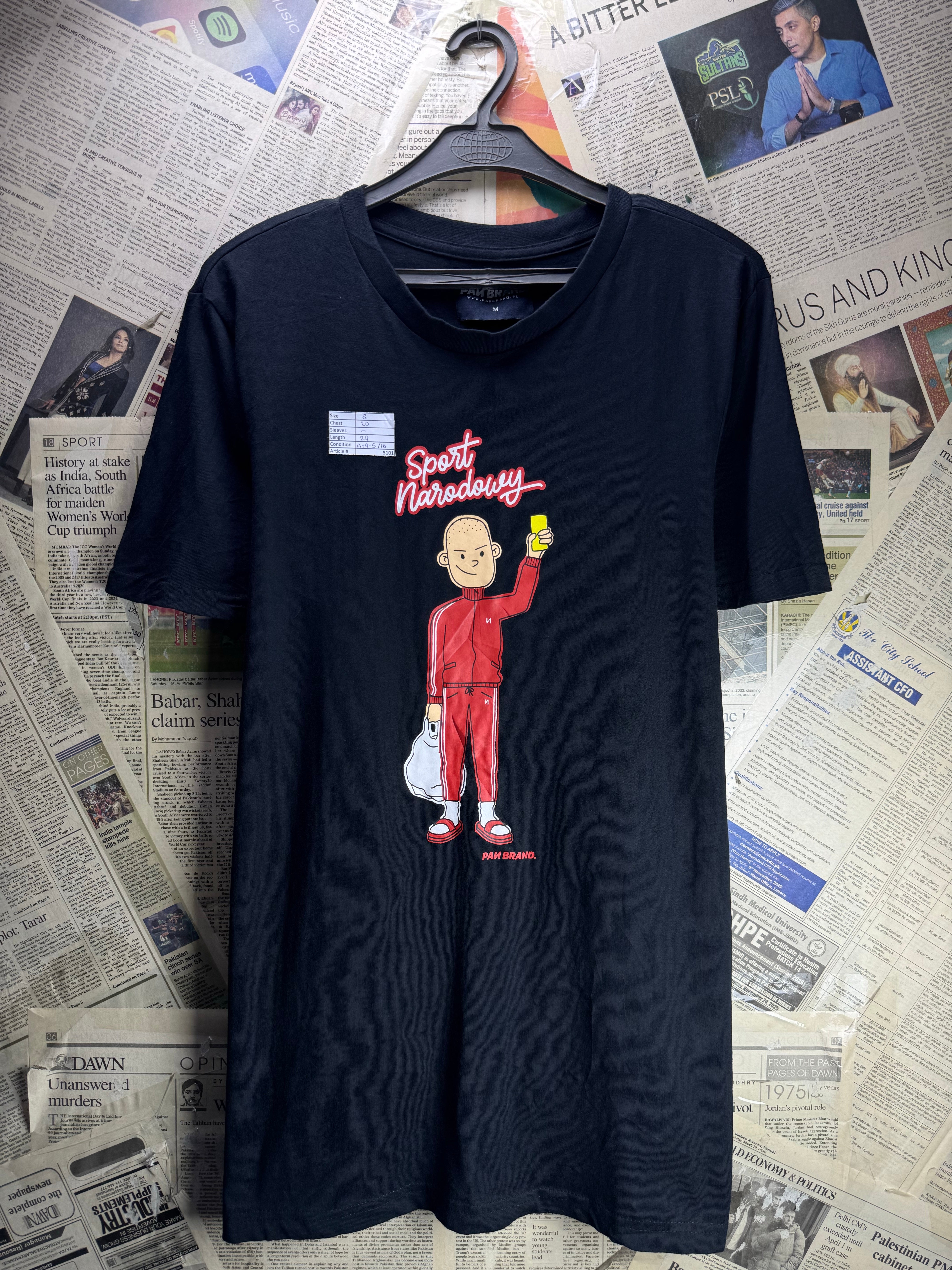 Pan Brand® Small | Chest: 20" | Black | T-Shirt | Cotton | 5101 - Genuine Maal