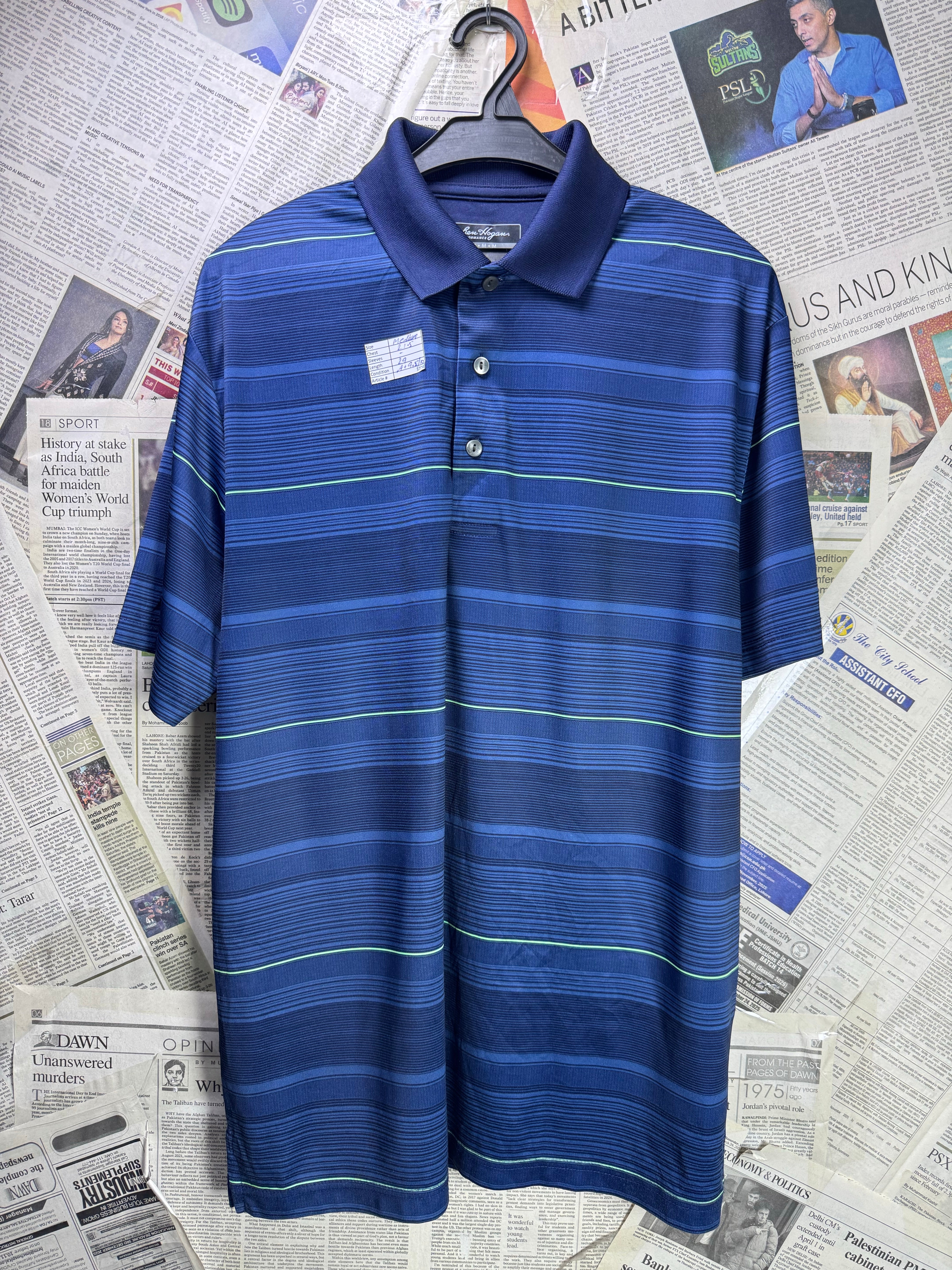 Ben Hogan® Medium | Chest: 21.5" | Blue | Golf Polo | Poly | 3774 - Genuine Maal