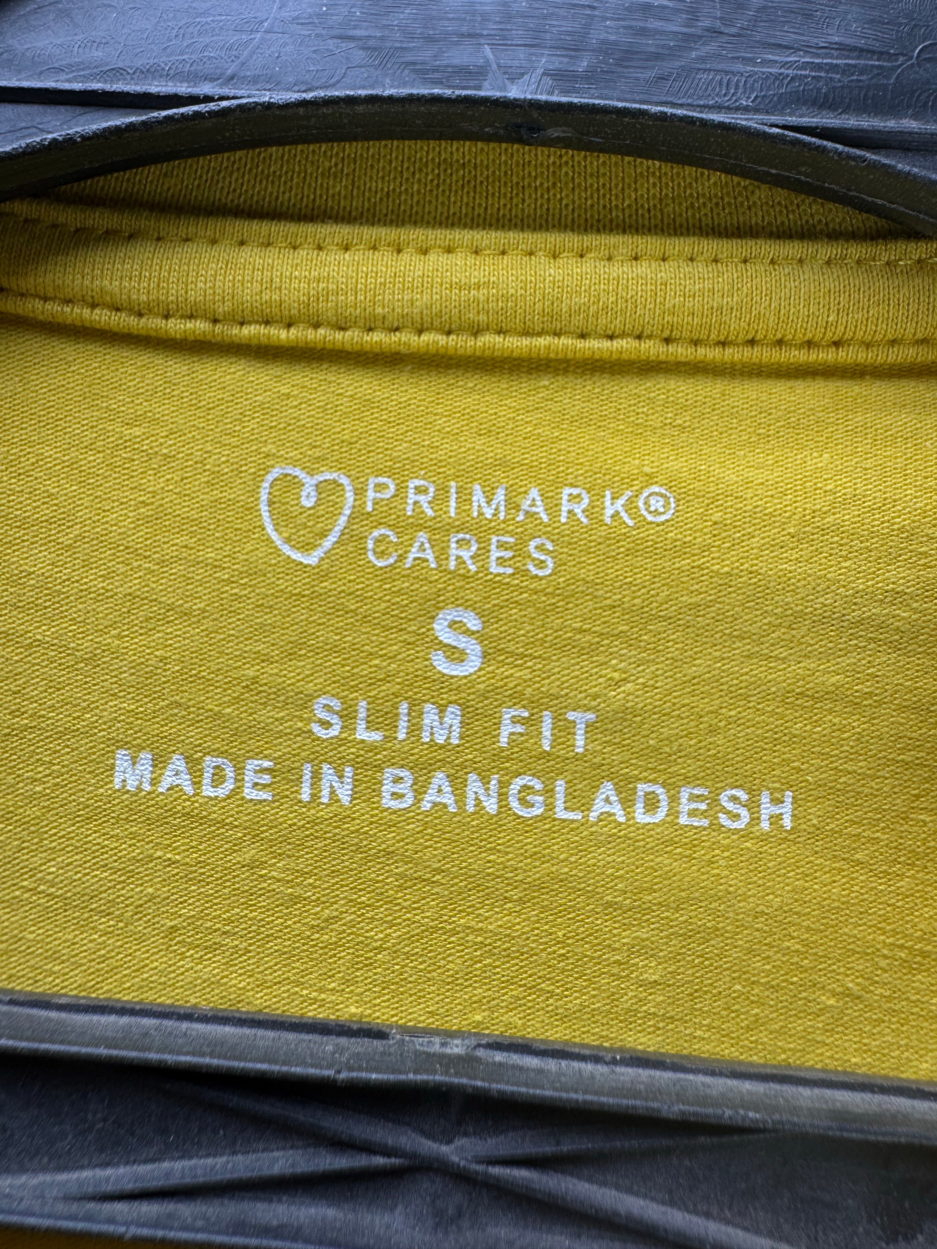 Primark® Small | Chest: 19" | Yellow | T-Shirt | Cotton - Elastane | 4910 - Genuine Maal